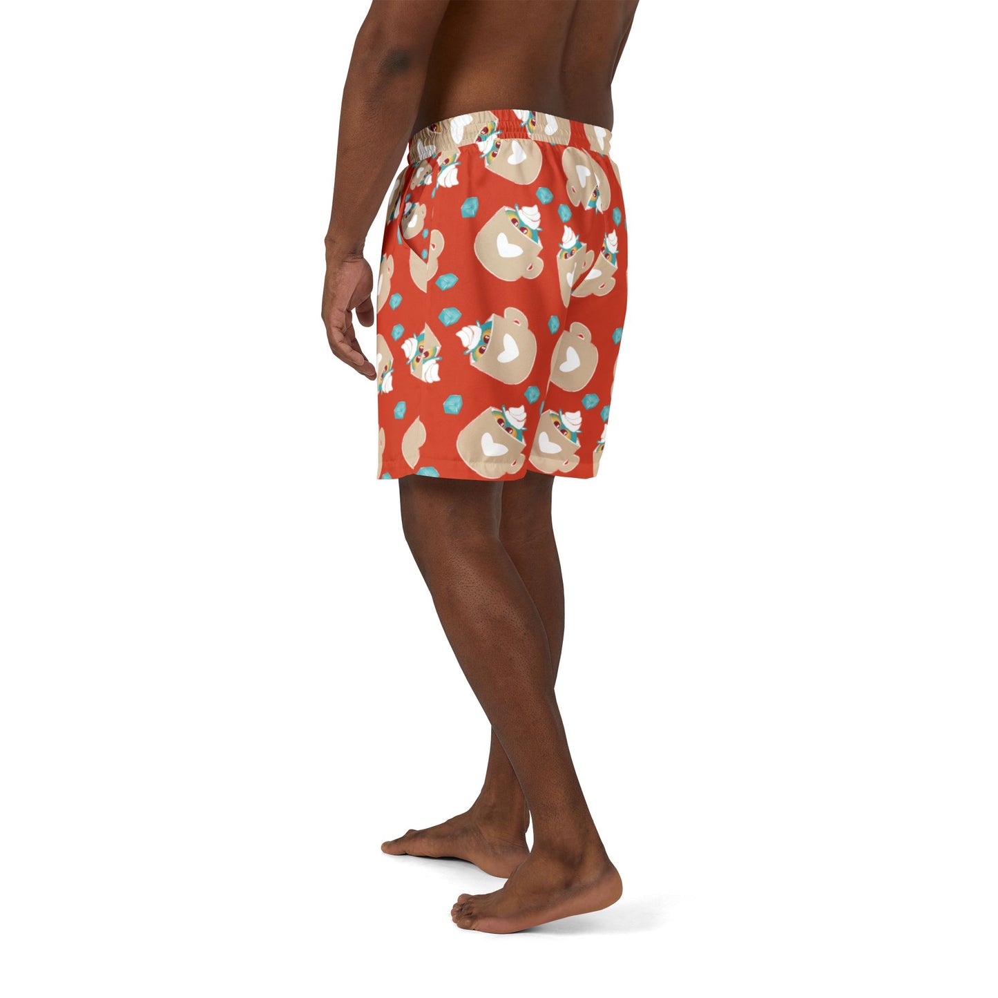 Fun Bear Print Swim Shorts for Summer, Beachwear, Swimwear for Kids and Adults, Pool Party Shorts, Perfect for Vacations