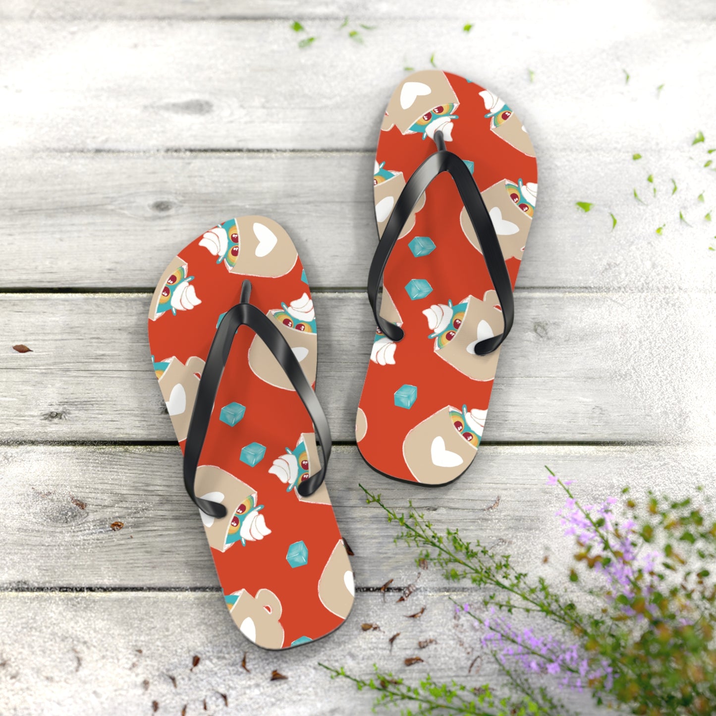 Colorful Summer Flip Flops, Beach Footwear, Vacation Sandals, Poolside Accessories, Fun Summer Vibes