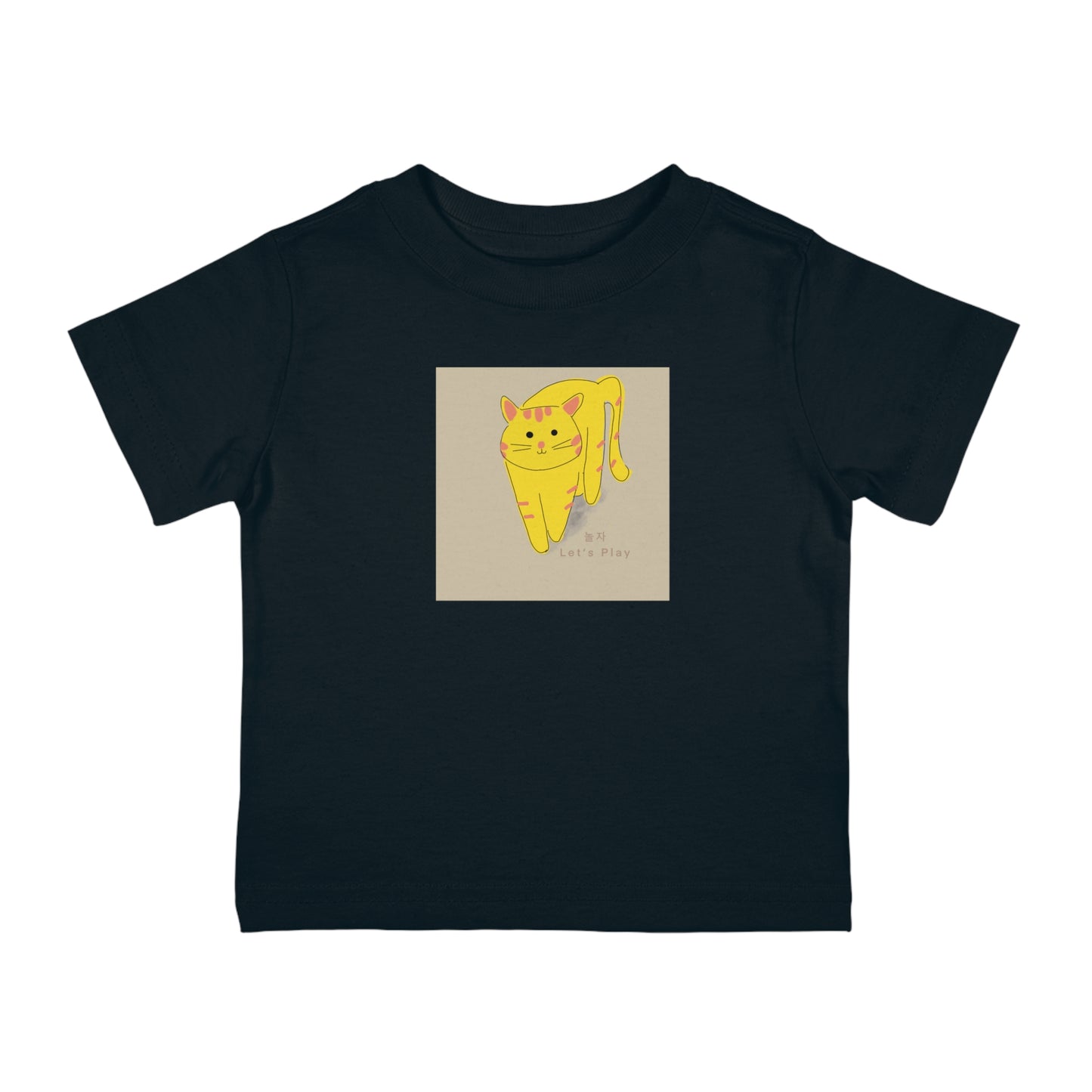 Cute Cat Infant Jersey Tee - 'Let's Play' Graphic