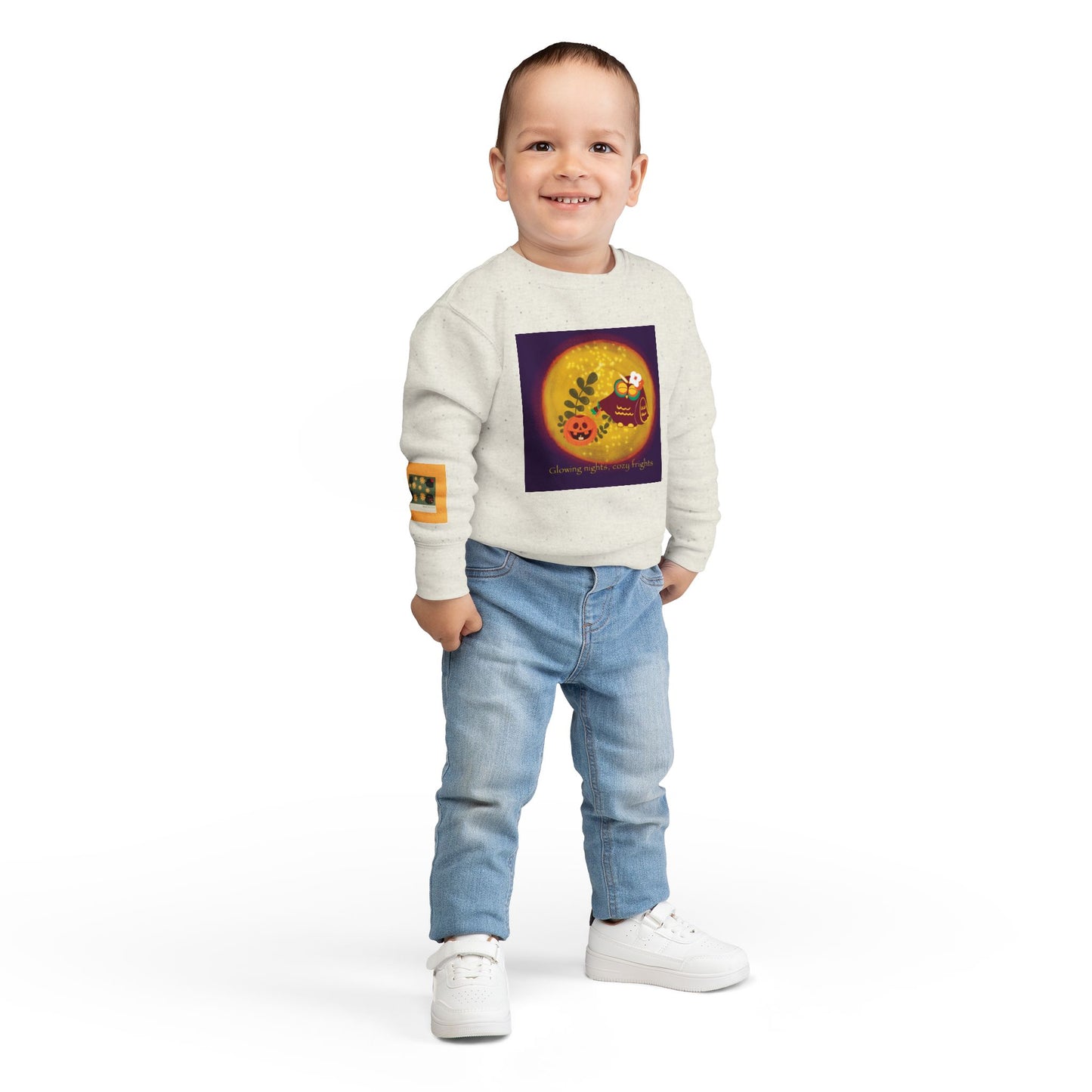 Cozy Halloween Toddler Sweatshirt, Adorable Kids Fall Fashion, Pumpkin Design, Perfect for Autumn Celebrations, Cute Gift Idea