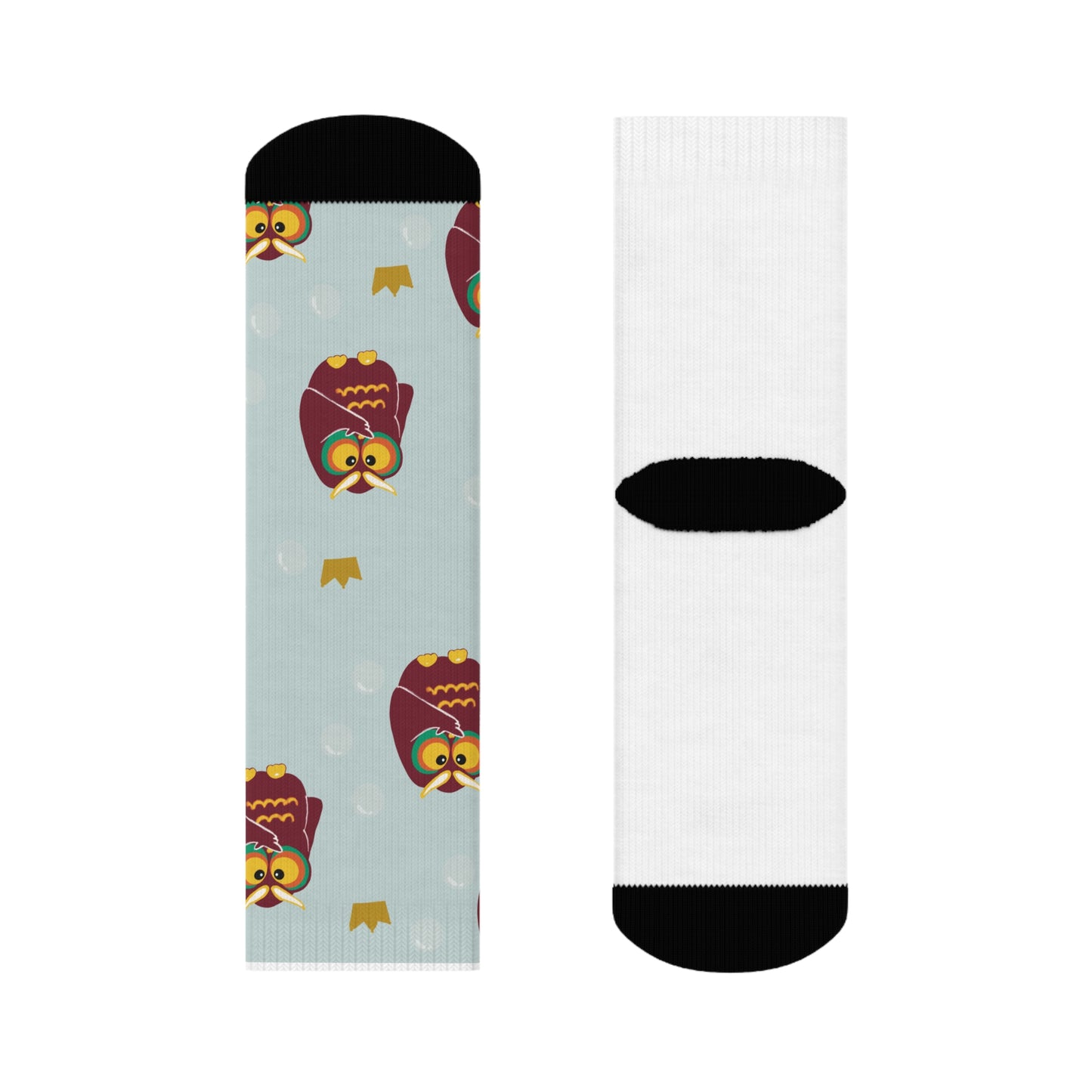 Whimsical Owl Crew Socks - Fun & Cozy Footwear for Animal Lovers