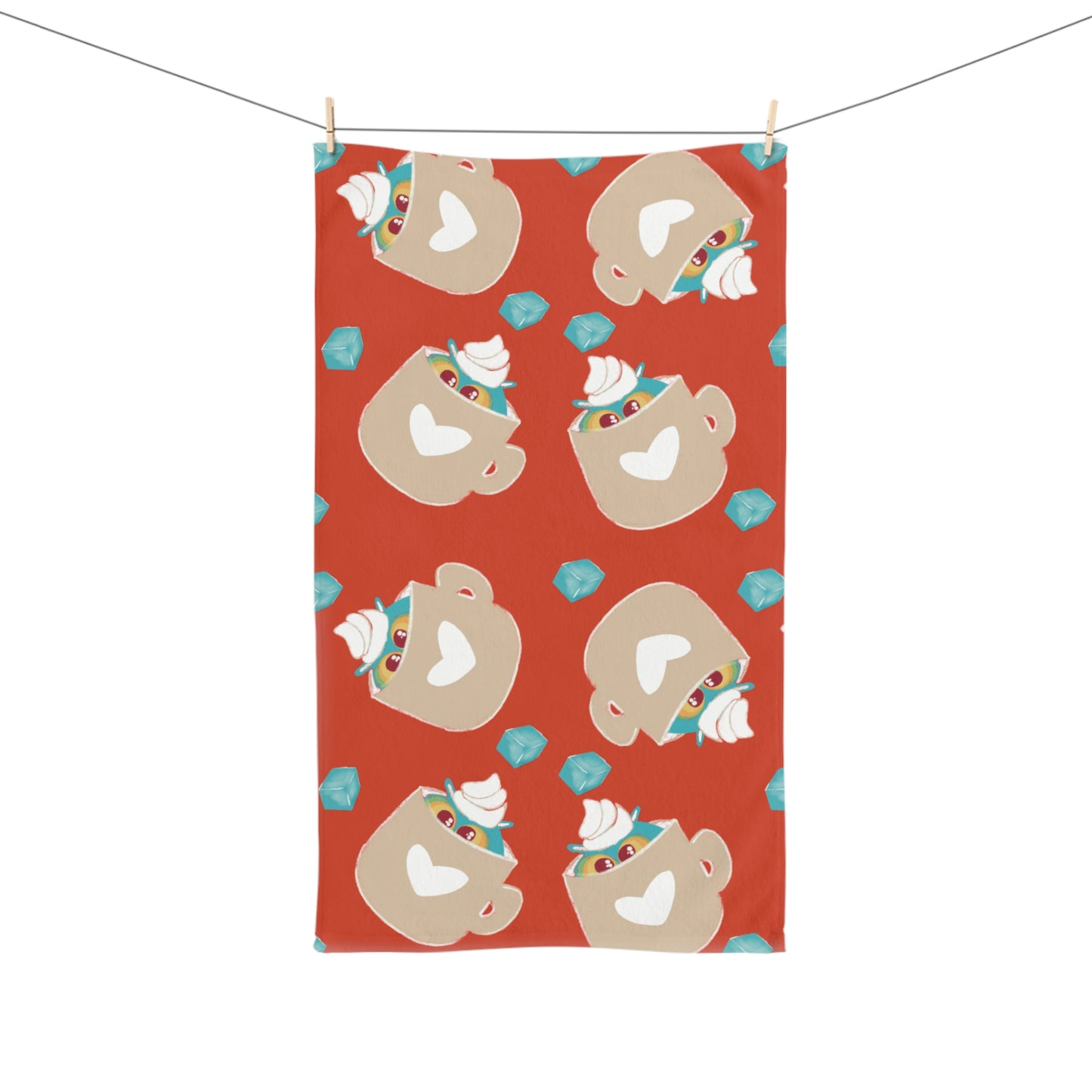 Cozy Cup Hand Towel, Cute Kitchen Towel, Tea Lover Gift, Home Decor, Holiday Kitchen Essentials