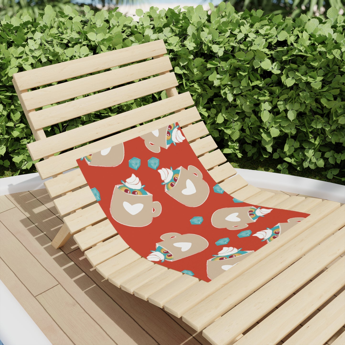 Charming Beach Towels with Cup Design, Fun Towels, Summer Essentials, Pool Days, Gift for Beach Lovers, Unique Beach Decor