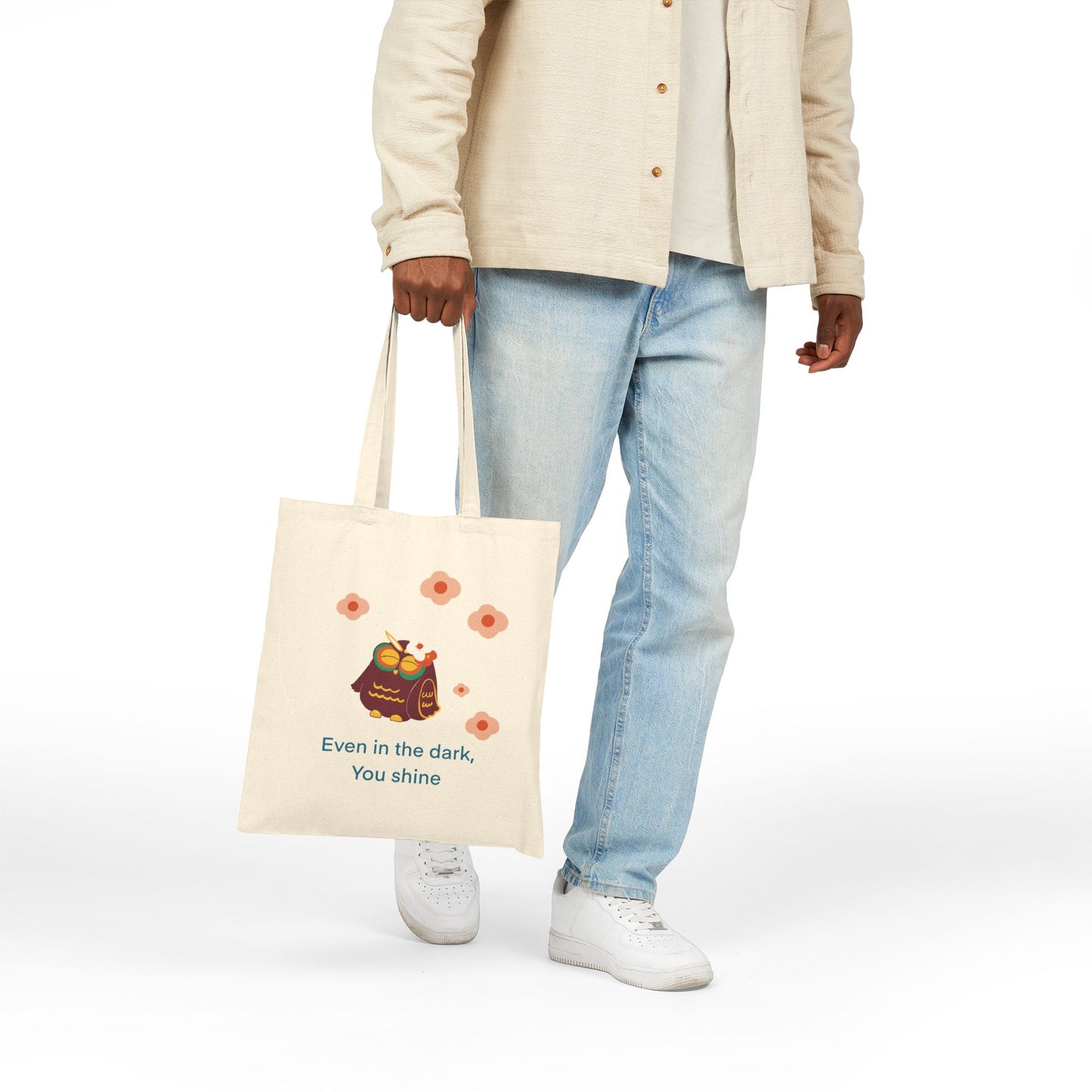 Inspirational Canvas Tote Bag, Eco-Friendly Shopping Bag, Owl Tote, Motivational Gift, Everyday Use, Perfect for Nature Lovers