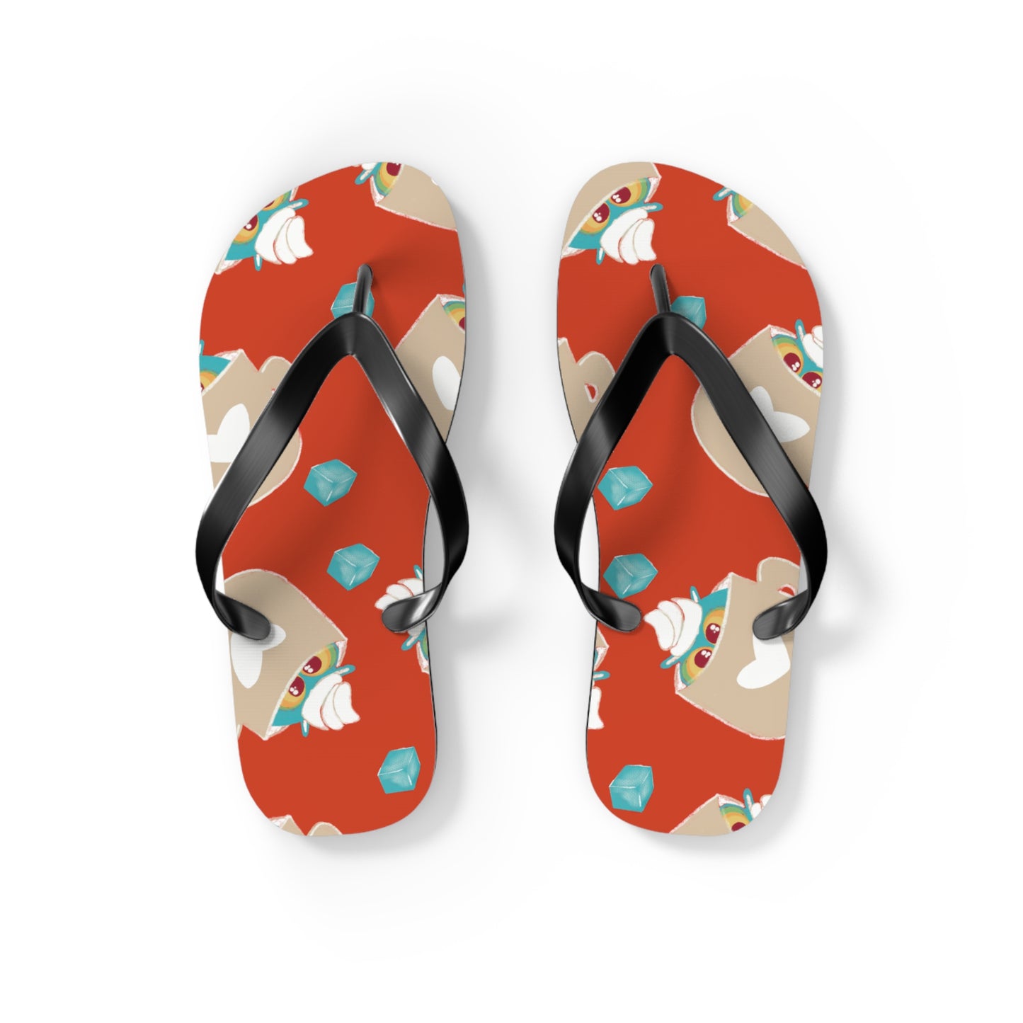 Colorful Summer Flip Flops, Beach Footwear, Vacation Sandals, Poolside Accessories, Fun Summer Vibes