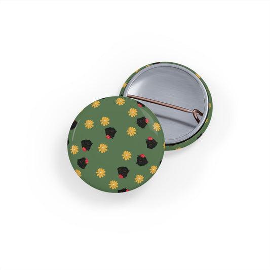 Floral Pattern Round Pins, Cute Enamel Badges, DIY Accessory, Gift for Nature Lovers, Pinback Button Collection