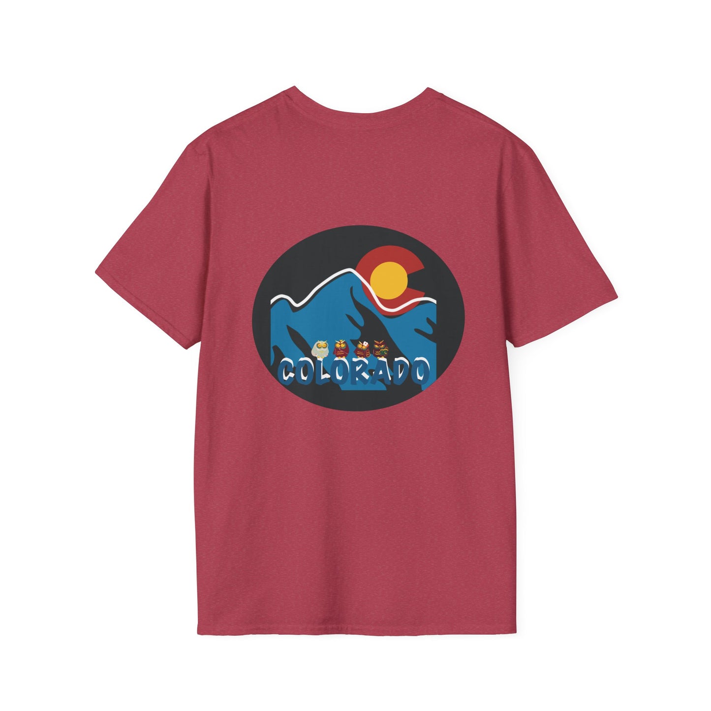 Colorado Mountain Graphic T-Shirt, Unisex Softstyle Tee, Outdoor Adventure Shirt, Vacation Souvenir, Gift for Nature Lovers