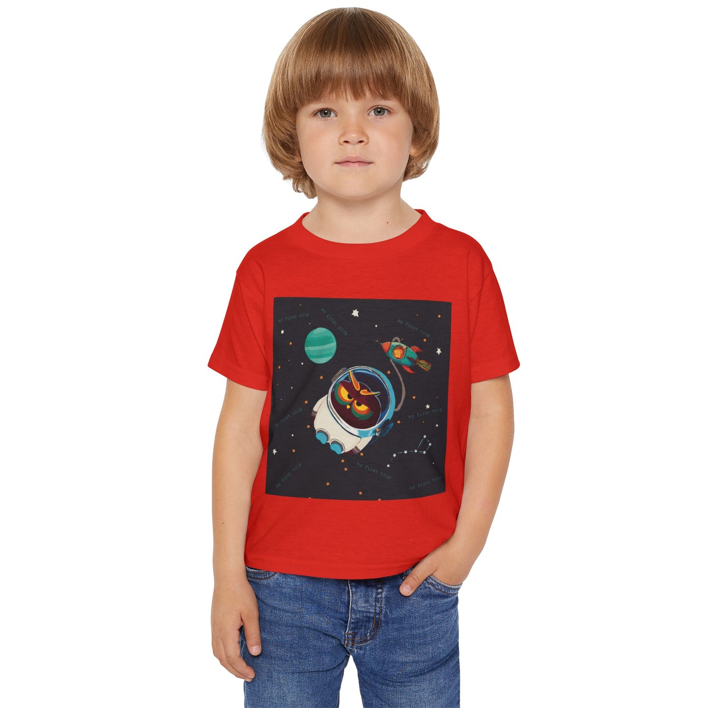 Space-Themed Toddler T-Shirt, Cute Kid's Tee, Galaxy Shirt, Toddler Spaceship Tee, Fun Gift for Birthdays, Playdate Outfit, Astronaut Design