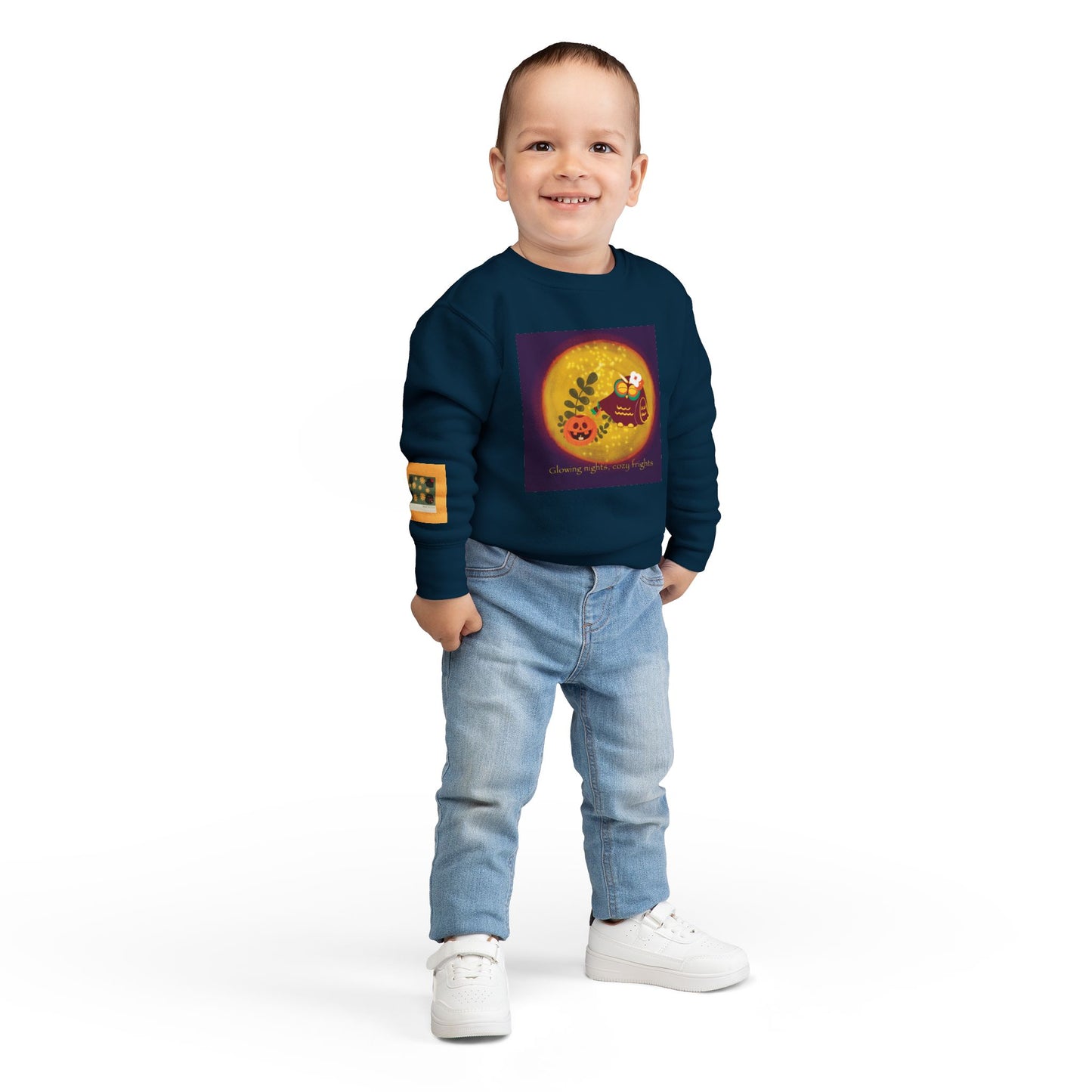 Cozy Halloween Toddler Sweatshirt, Adorable Kids Fall Fashion, Pumpkin Design, Perfect for Autumn Celebrations, Cute Gift Idea