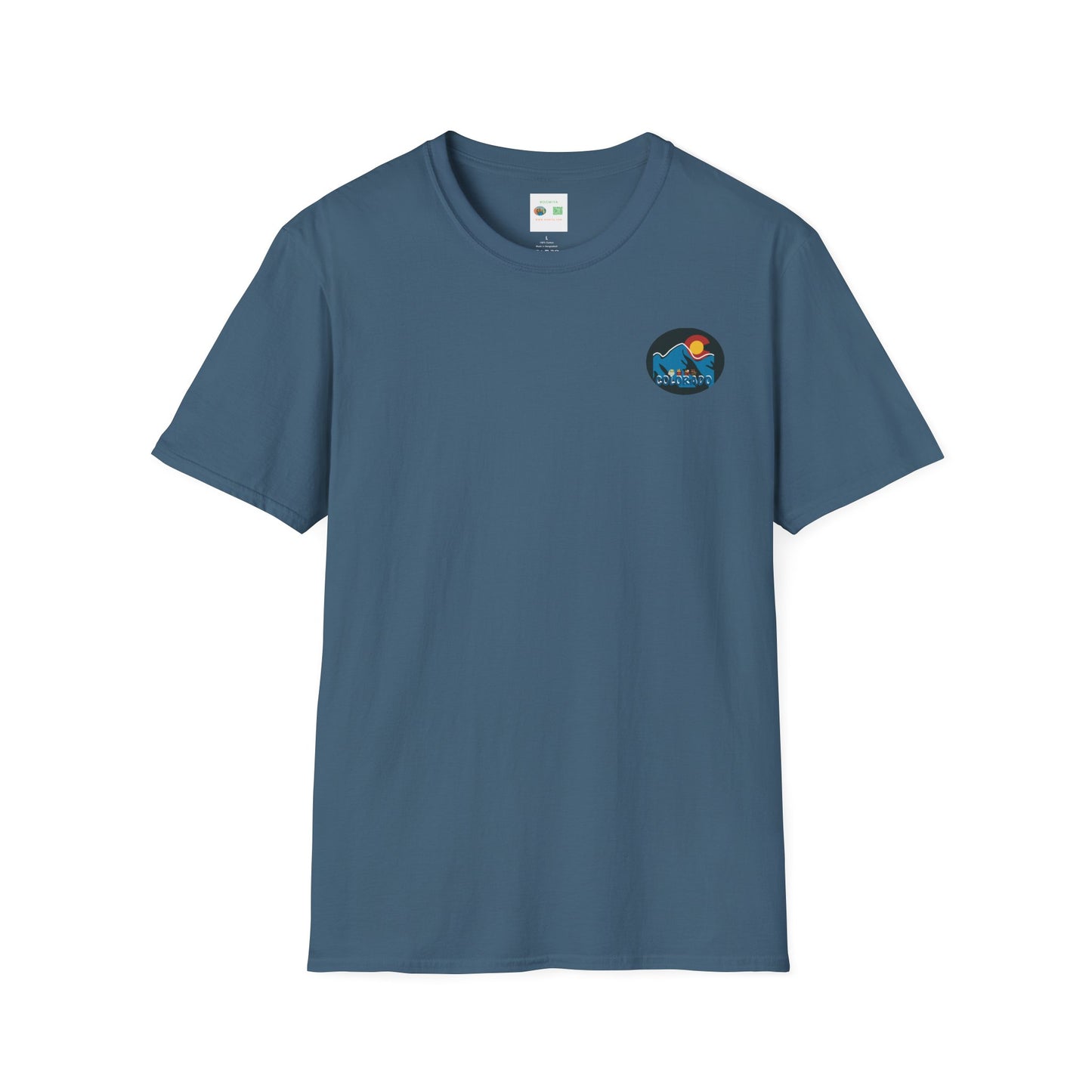 Colorado Mountain Graphic T-Shirt, Unisex Softstyle Tee, Outdoor Adventure Shirt, Vacation Souvenir, Gift for Nature Lovers