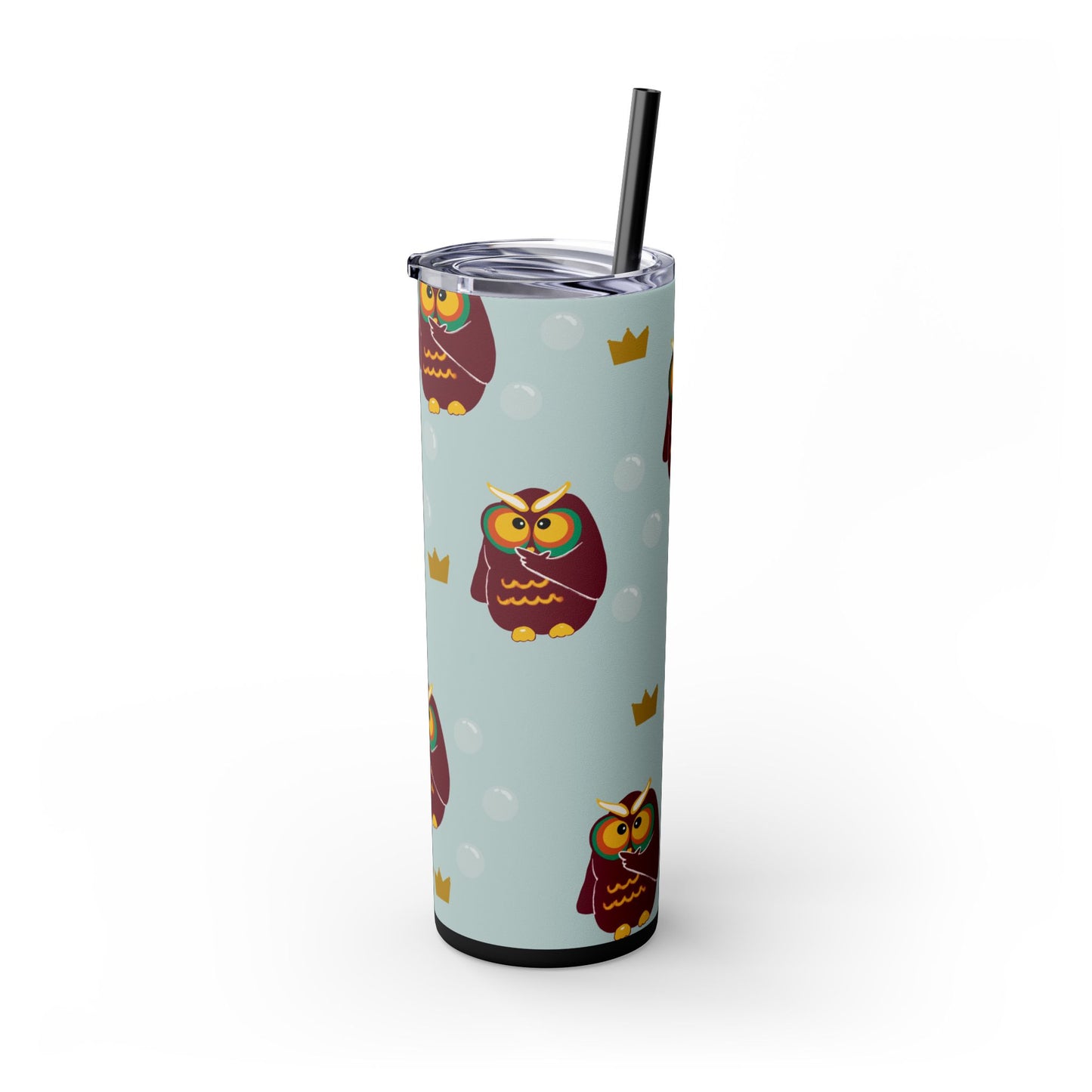 Owl Themed 20oz Skinny Tumbler with Straw - Cute & Fun Drinkware
