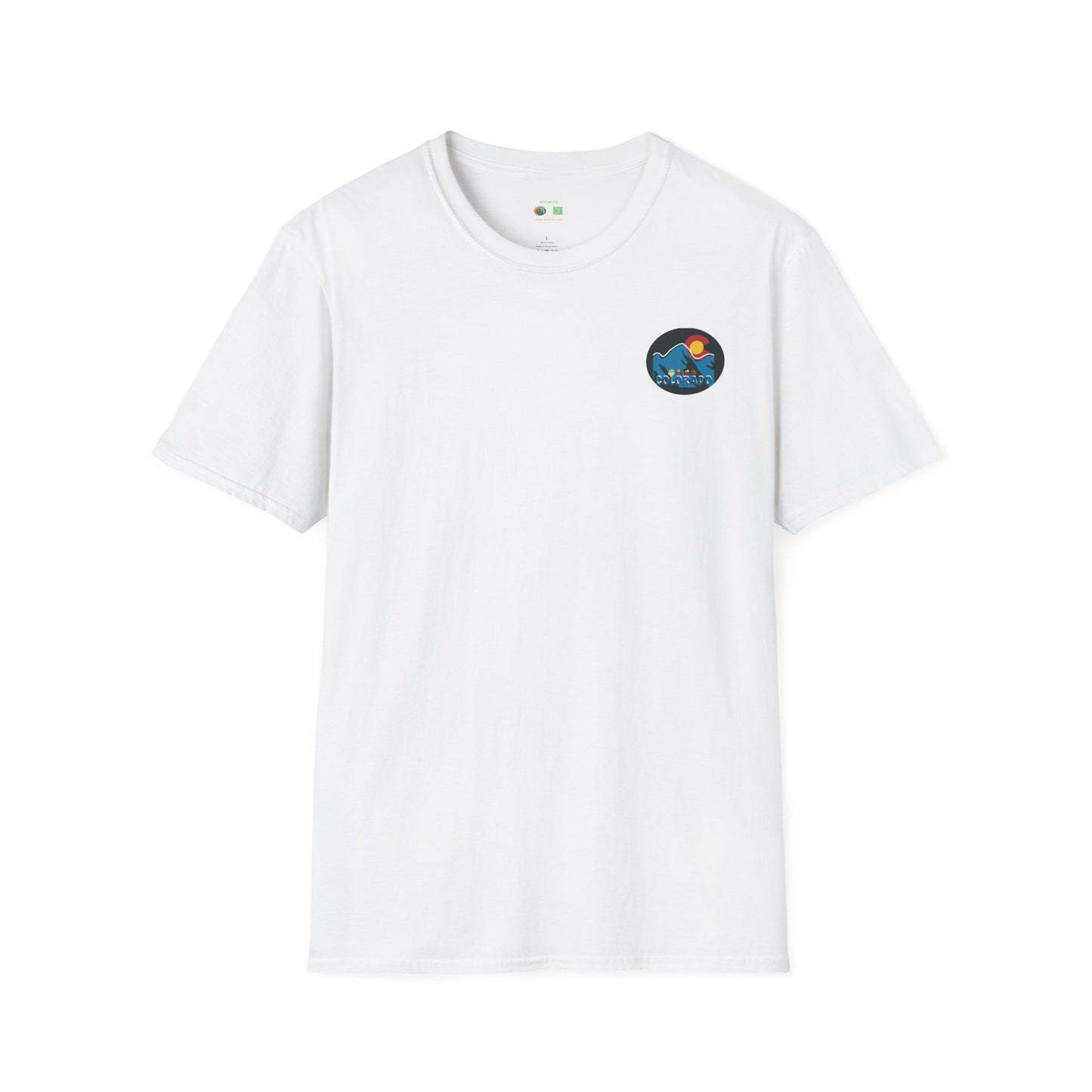 Colorado Mountain Graphic T-Shirt, Unisex Softstyle Tee, Outdoor Adventure Shirt, Vacation Souvenir, Gift for Nature Lovers