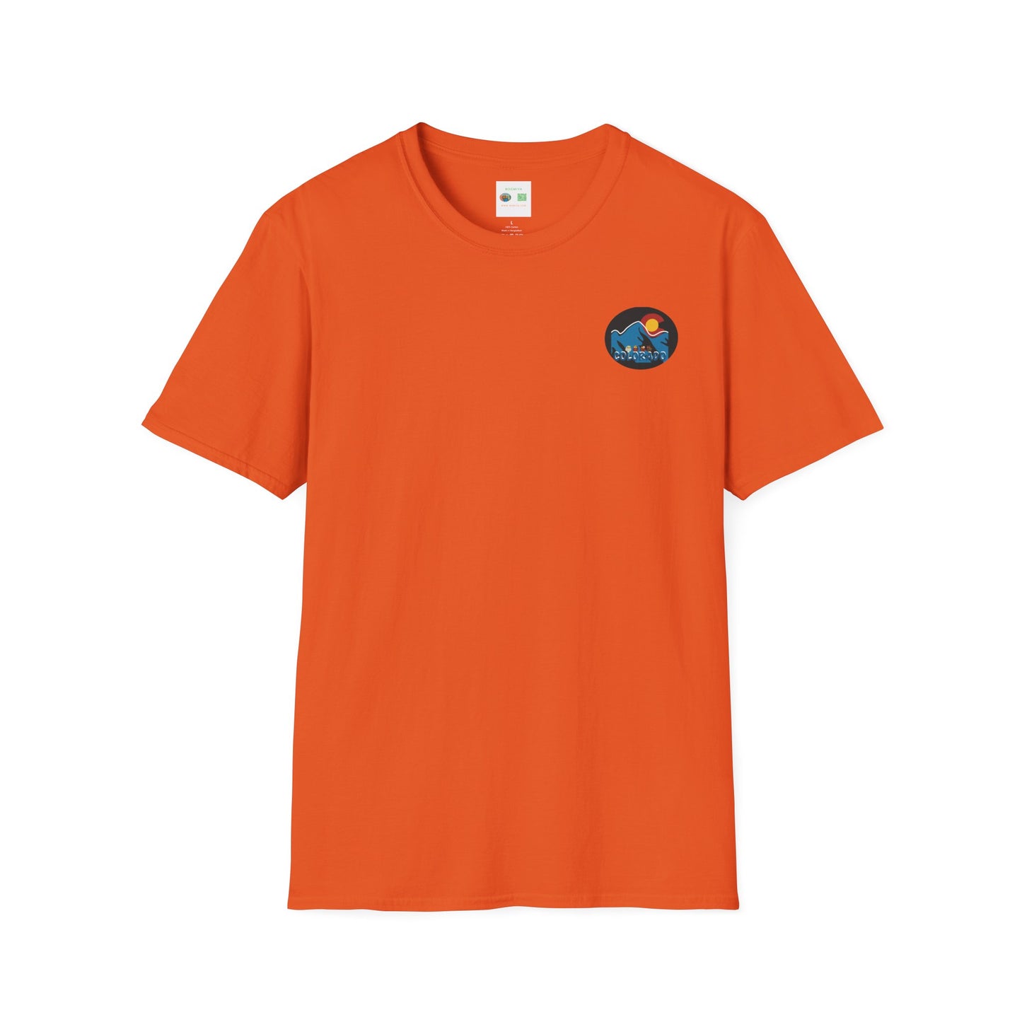Colorado Mountain Graphic T-Shirt, Unisex Softstyle Tee, Outdoor Adventure Shirt, Vacation Souvenir, Gift for Nature Lovers