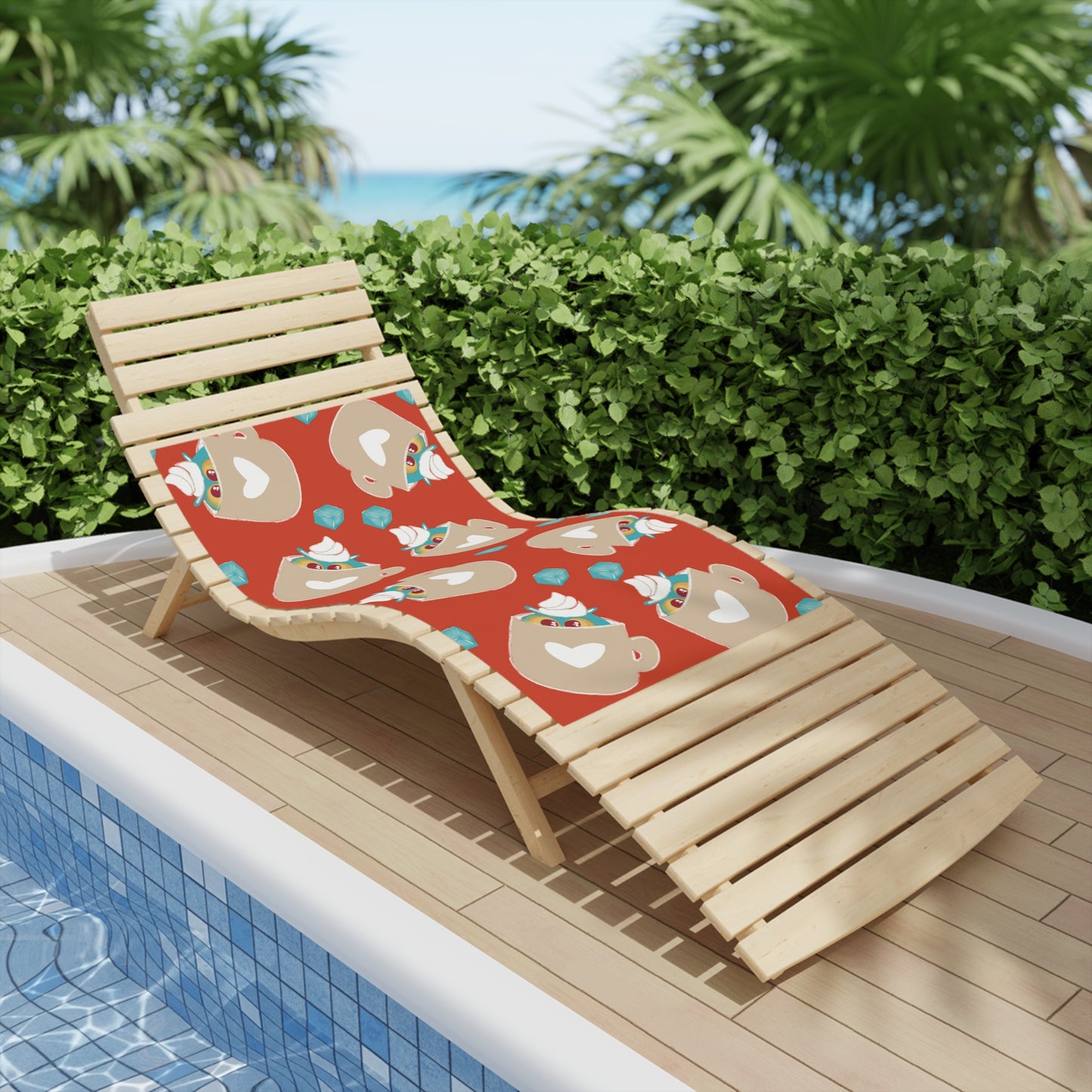 Charming Beach Towels with Cup Design, Fun Towels, Summer Essentials, Pool Days, Gift for Beach Lovers, Unique Beach Decor