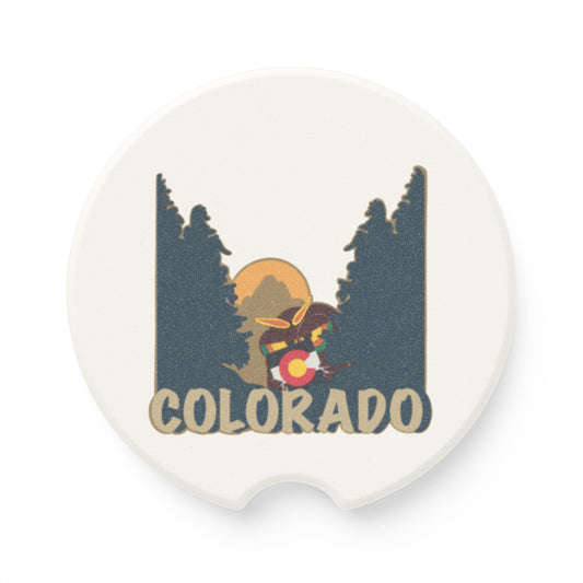 Colorado Soapstone Car Coaster, Unique Eco-Friendly Car Accessories, Travel Souvenirs, Gift for Colorado Lovers, Car Interior Decor