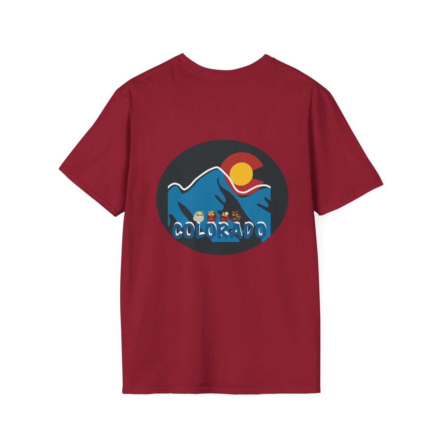 Colorado Mountain Graphic T-Shirt, Unisex Softstyle Tee, Outdoor Adventure Shirt, Vacation Souvenir, Gift for Nature Lovers