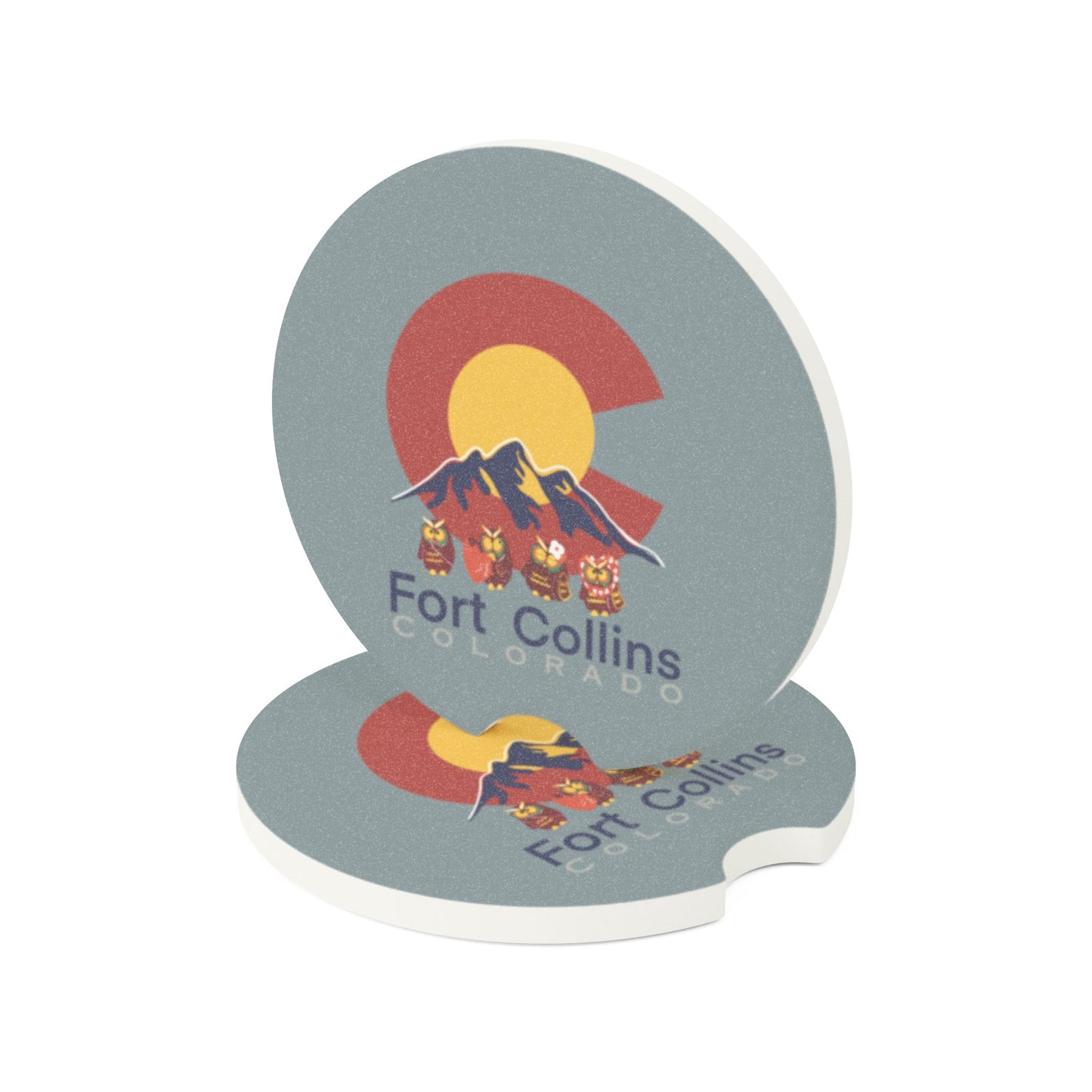 Colorado Soapstone Car Coaster, Fun Car Accessories, Eco-Friendly Gifts, Fort Collins Decor, Summer Road Trip Essentials