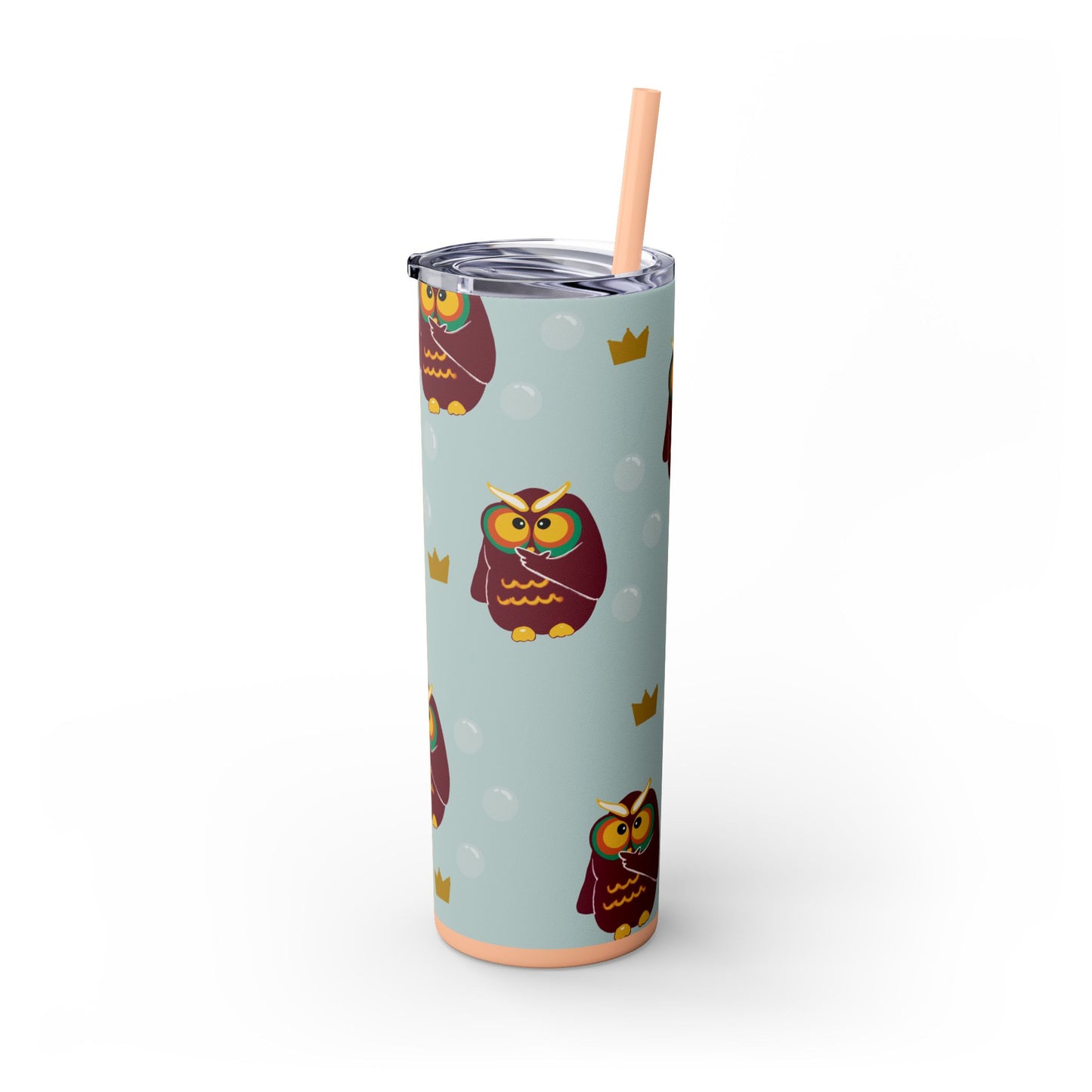Owl Themed 20oz Skinny Tumbler with Straw - Cute & Fun Drinkware