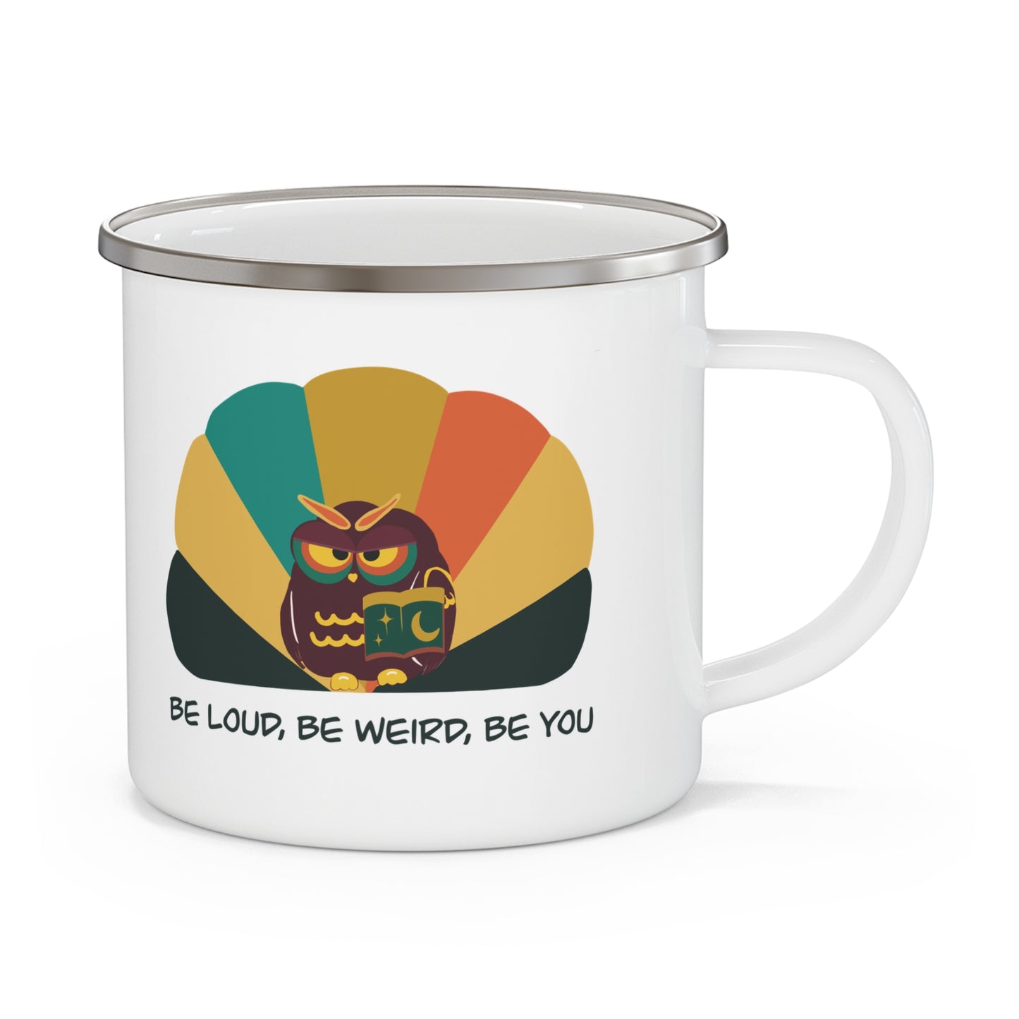 Vibrant Enamel Camping Mug - Be Loud, Be Weird, Be You Coffee Cup, Nature Lover Gift, Outdoor Adventure Mug, Unique Hiking Accessory, [...]