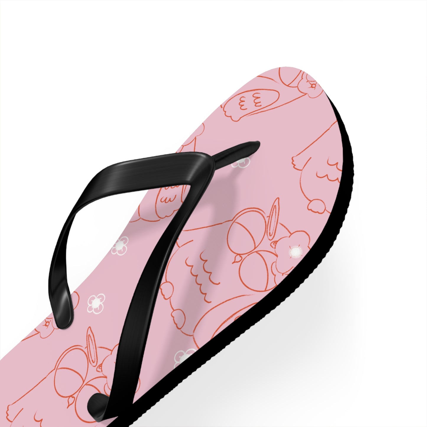 Cute Pink Flip Flops with Owl Design | Summer Footwear, Beach Shoes, Gift for Her, Vacation Essentials, Poolside Sandals