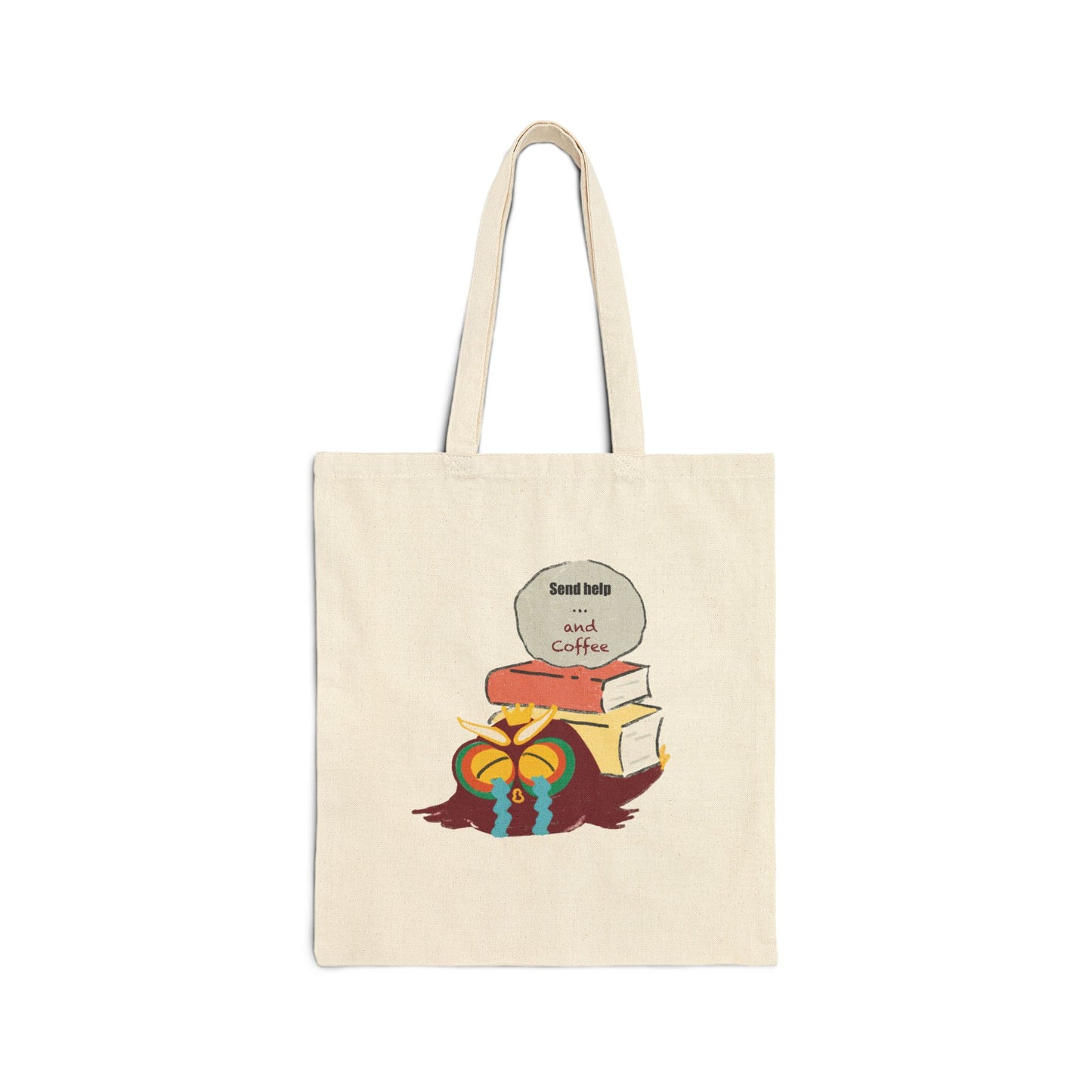 Book Lover's Cotton Canvas Tote Bag, Eco-Friendly Shopping Bag, Gift for Readers, Literary Tote, Coffee Lover's Gift