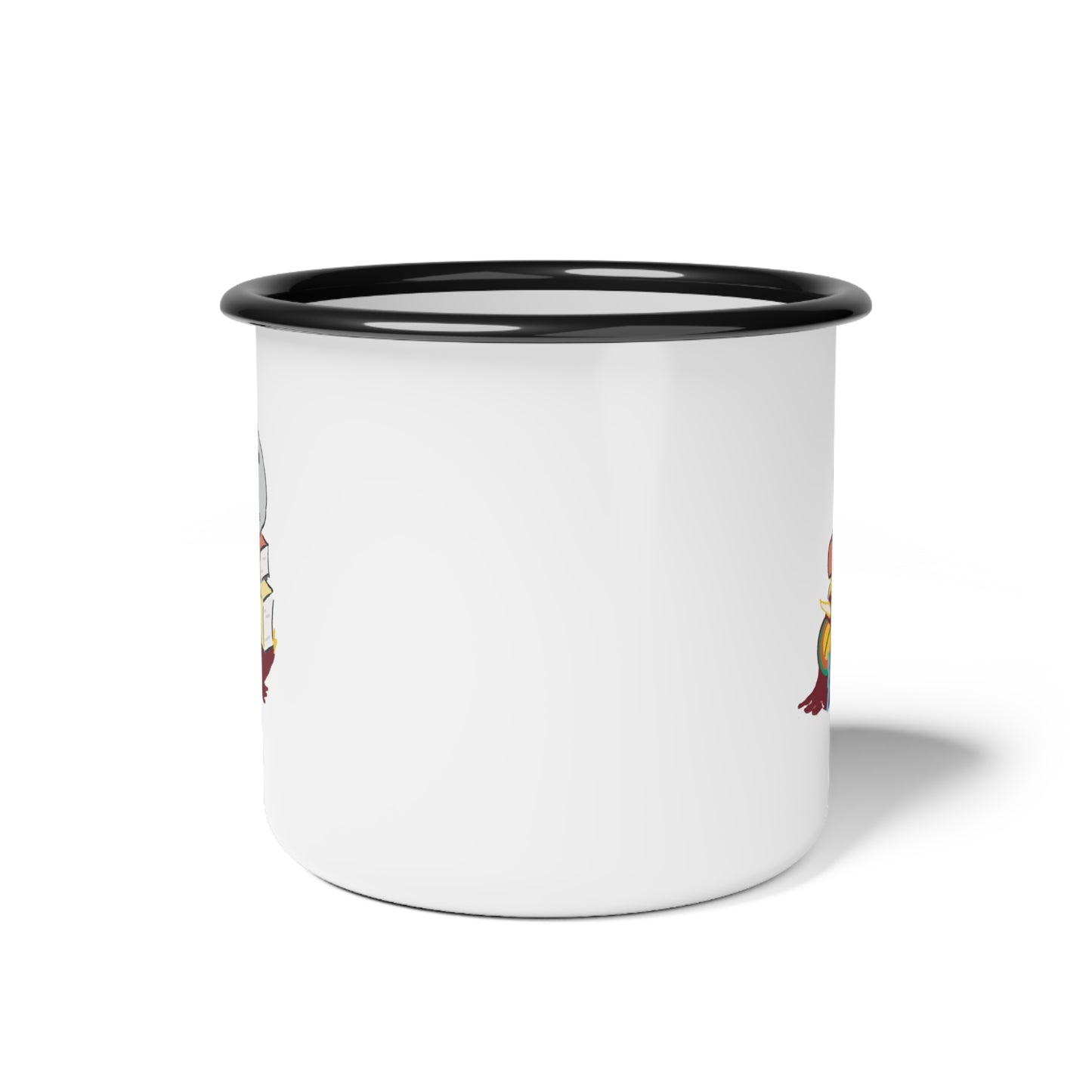 Cozy Enamel Camp Cup with Fun Design - Perfect for Camping, Gifts, Coffee Lovers, Outdoor Adventures, Home & Office Use