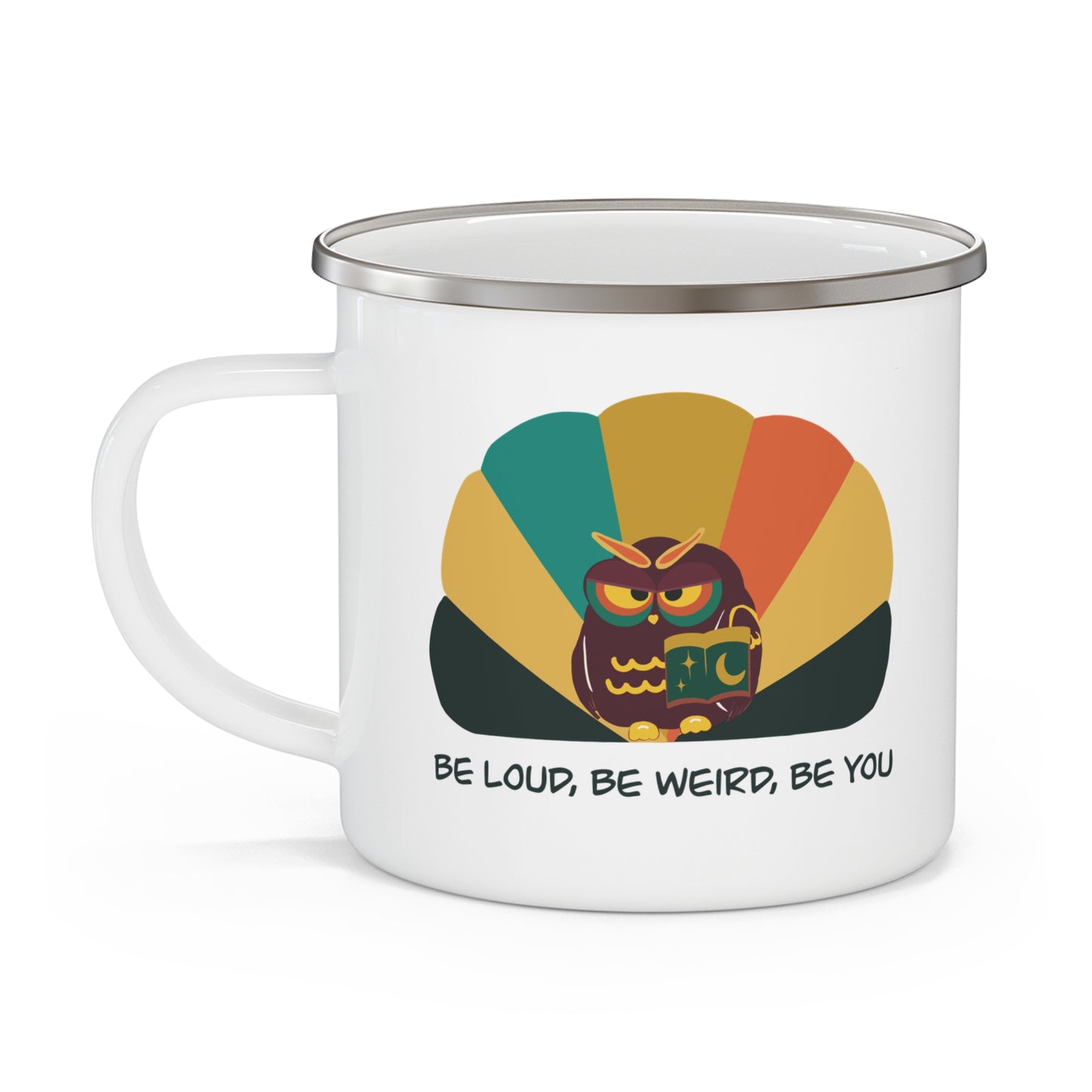Vibrant Enamel Camping Mug - Be Loud, Be Weird, Be You Coffee Cup, Nature Lover Gift, Outdoor Adventure Mug, Unique Hiking Accessory, [...]