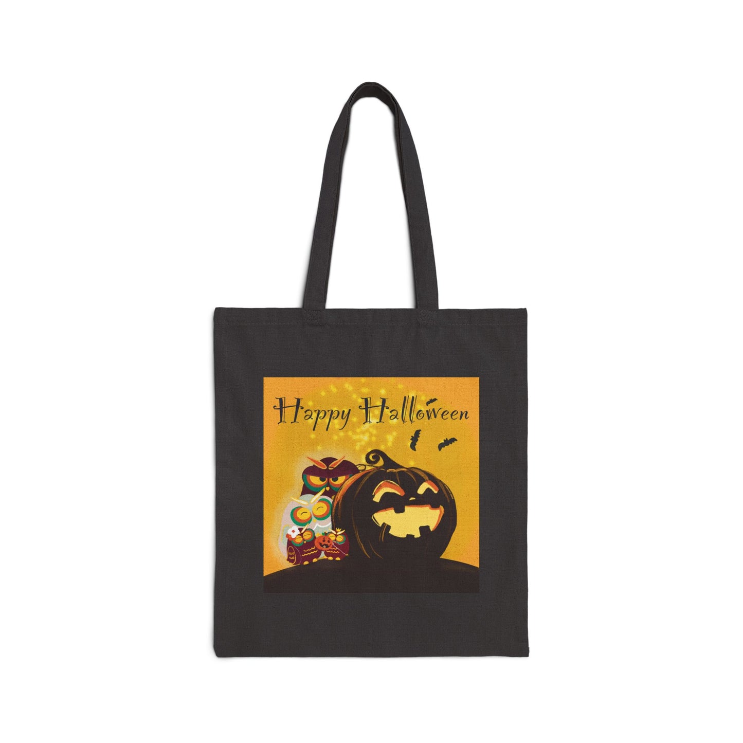 Halloween Cotton Canvas Tote Bag, Eco-Friendly Grocery Bag, Trick or Treat Bag, Festive Shopping Tote, Spooky Halloween Gift