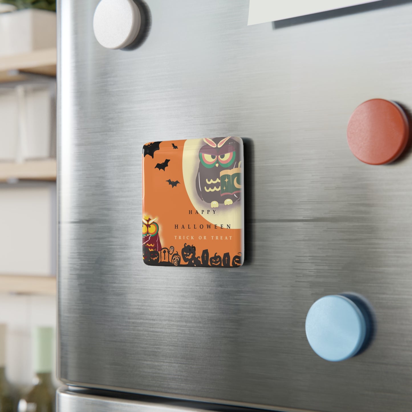 Halloween Owl Magnet, Trick or Treat Decor for Fall, Seasonal Fridge Art, Halloween Gift, Cute Party Favors