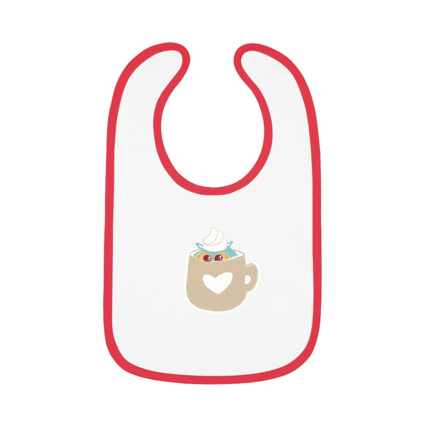Cute Coffee Mug Baby Bib with Heart Design