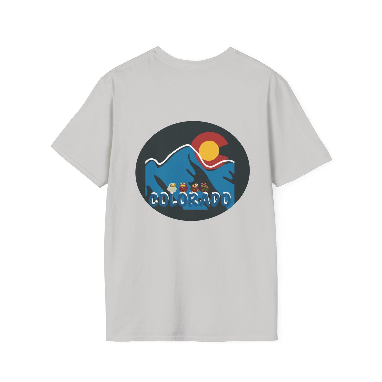 Colorado Mountain Graphic T-Shirt, Unisex Softstyle Tee, Outdoor Adventure Shirt, Vacation Souvenir, Gift for Nature Lovers