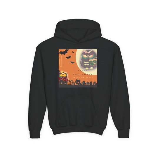 Halloween Youth Hoodie - Spooky Graphic Sweatshirt, Perfect for Fall Fun, Trick-or-Treating, Costume Parties, Cozy Sweater