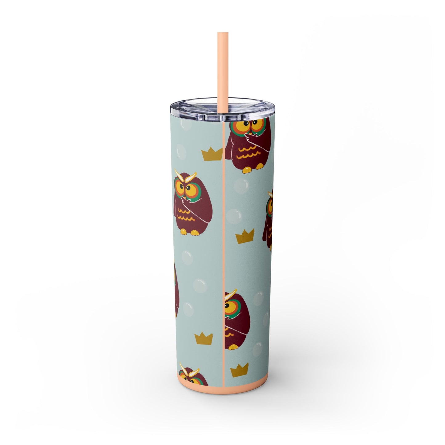 Owl Themed 20oz Skinny Tumbler with Straw - Cute & Fun Drinkware