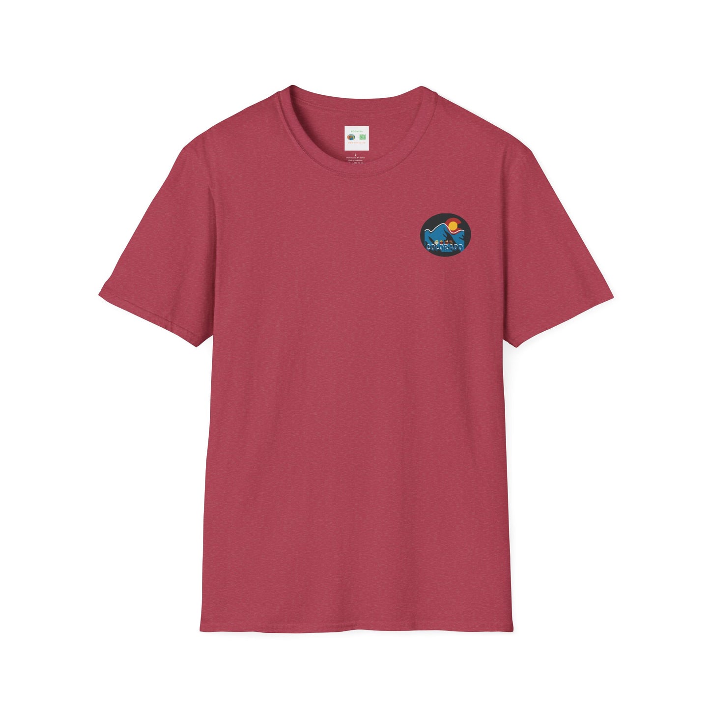 Colorado Mountain Graphic T-Shirt, Unisex Softstyle Tee, Outdoor Adventure Shirt, Vacation Souvenir, Gift for Nature Lovers