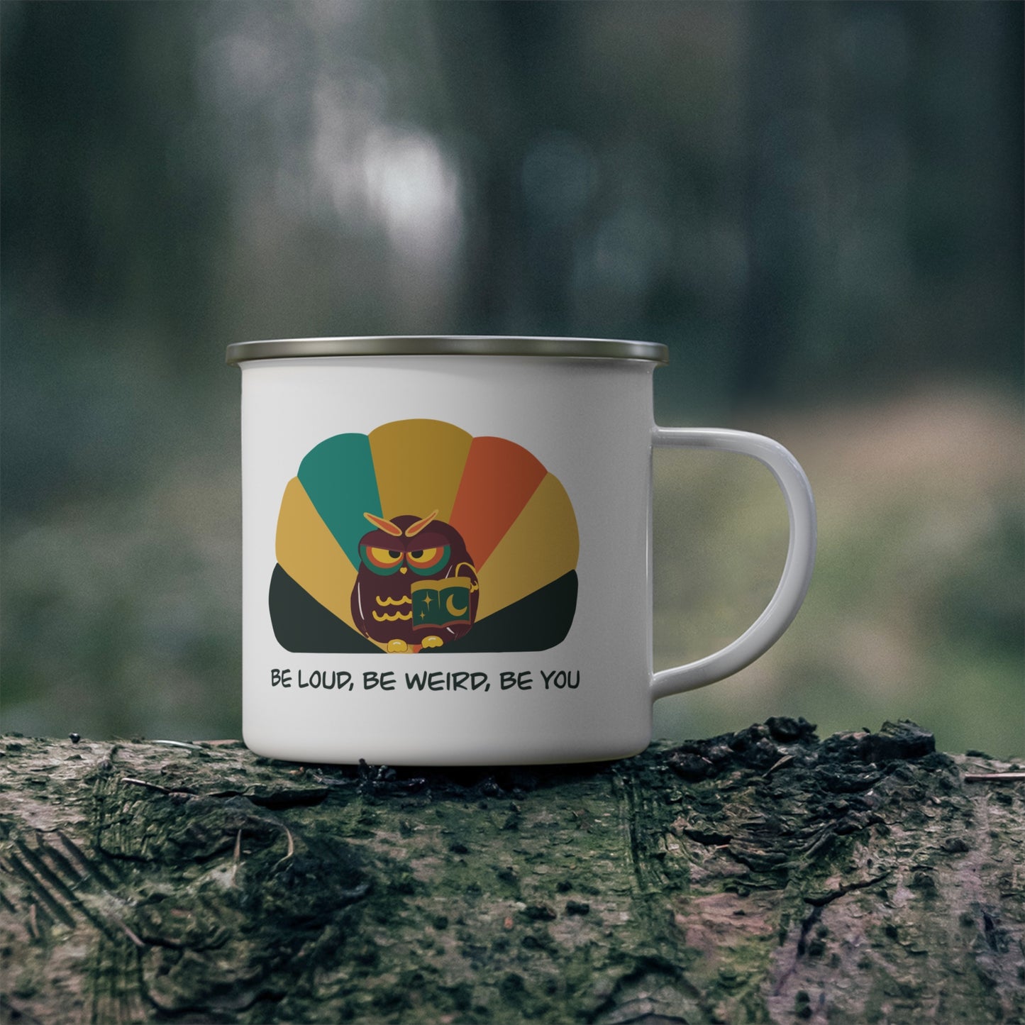 Vibrant Enamel Camping Mug - Be Loud, Be Weird, Be You Coffee Cup, Nature Lover Gift, Outdoor Adventure Mug, Unique Hiking Accessory, [...]