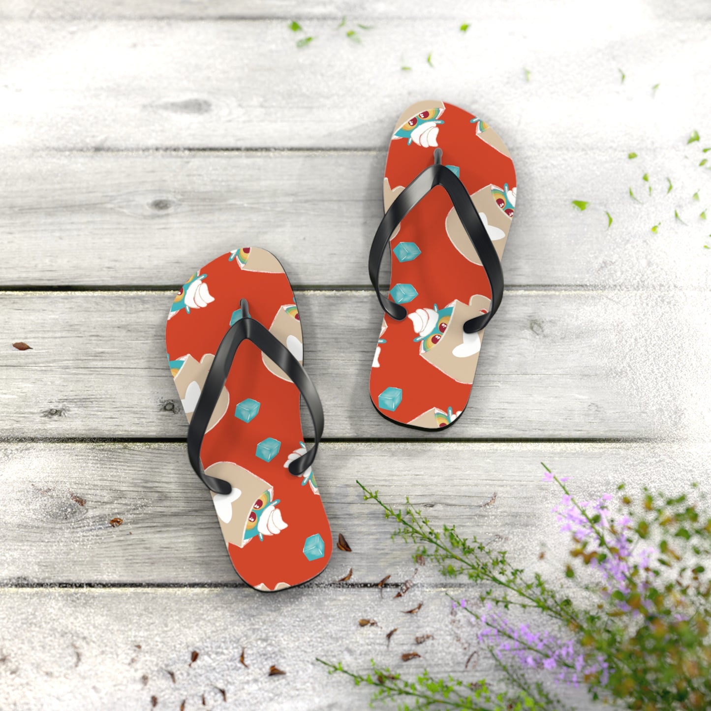 Colorful Summer Flip Flops, Beach Footwear, Vacation Sandals, Poolside Accessories, Fun Summer Vibes