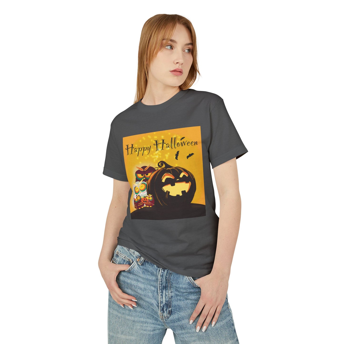 Happy Halloween Unisex Tee, Spooky Shirt, Fall Fashion, Halloween Party Wear, Gift for Pumpkin Lovers, Cozy Casual T-Shirt