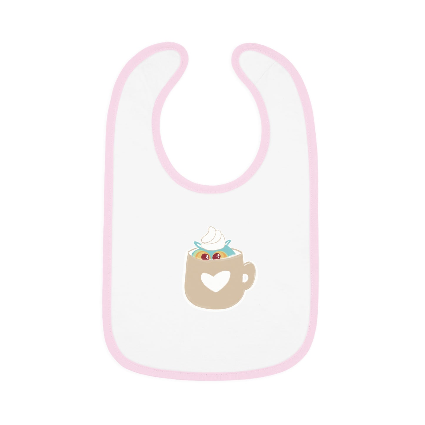 Cute Coffee Mug Baby Bib with Heart Design