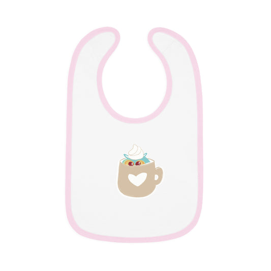 Cute Coffee Mug Baby Bib with Heart Design