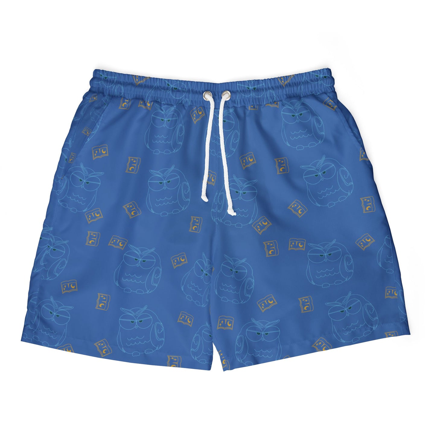 Unisex Swim Shorts with Fun Owl Pattern - Beachwear, Summer Essentials, Pool Party, Vacation Vibes, Gift for Him/Her