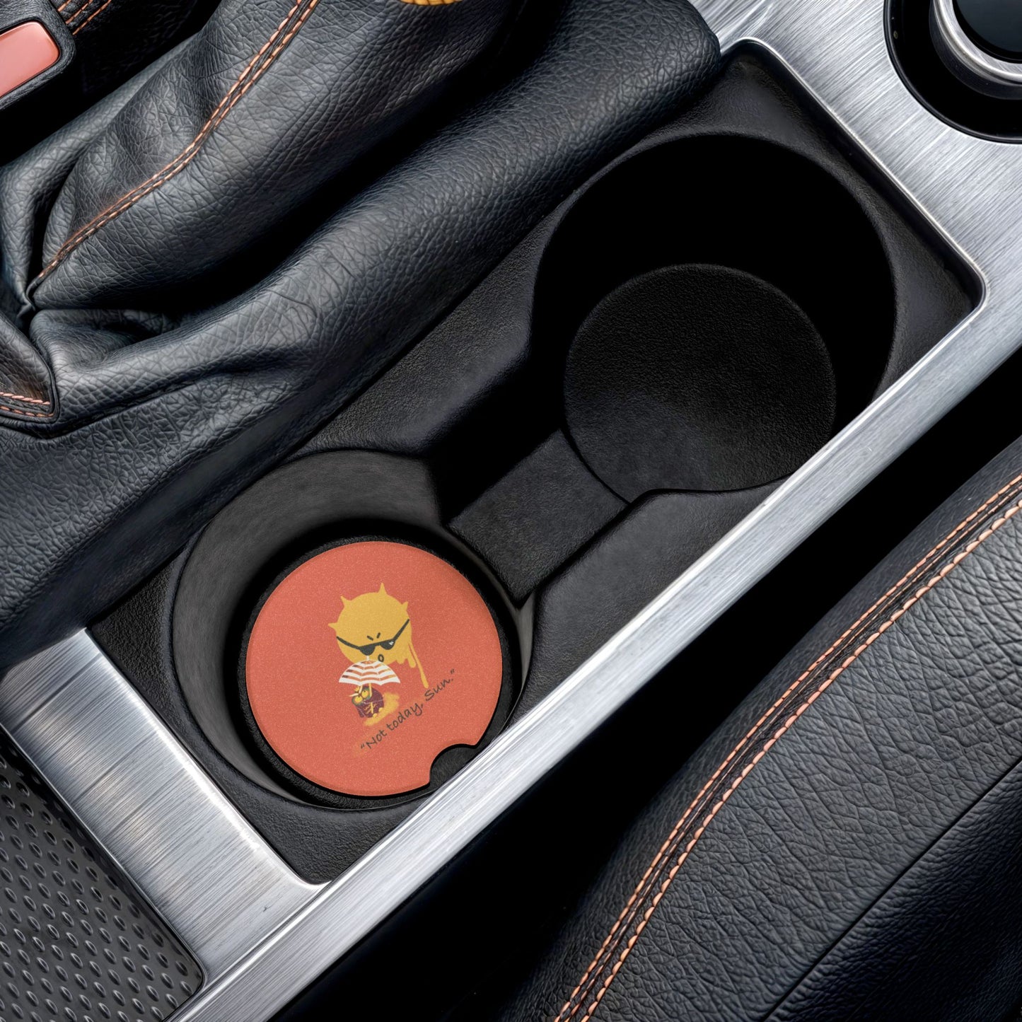 Sun-Guard Soapstone Car Coaster, Fun Car Accessory, Not Today Sun Coaster, Unique Drink Holder, Summer Gift for Drivers