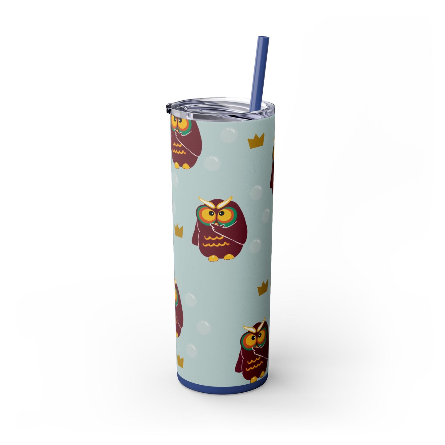 Owl Themed 20oz Skinny Tumbler with Straw - Cute & Fun Drinkware