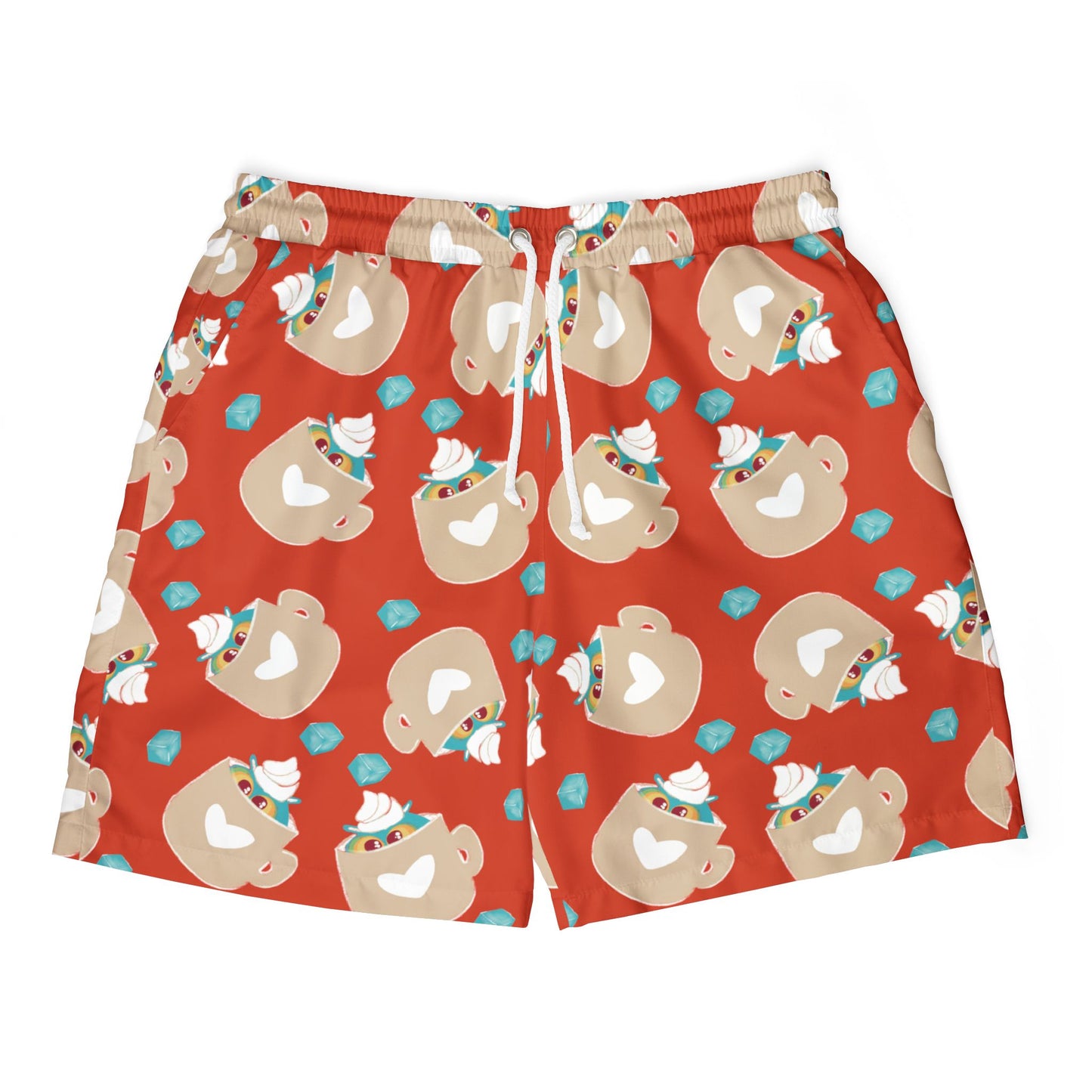 Fun Bear Print Swim Shorts for Summer, Beachwear, Swimwear for Kids and Adults, Pool Party Shorts, Perfect for Vacations
