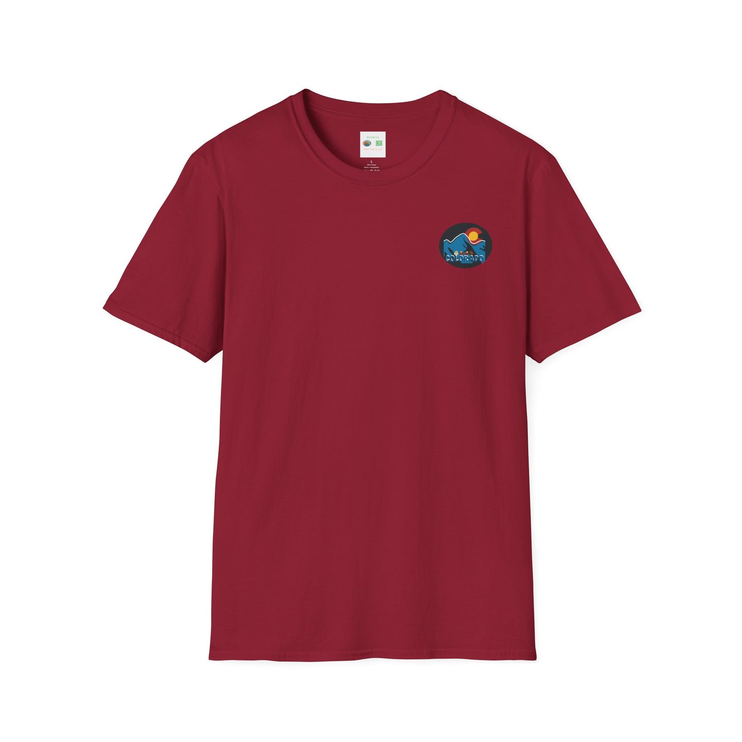 Colorado Mountain Graphic T-Shirt, Unisex Softstyle Tee, Outdoor Adventure Shirt, Vacation Souvenir, Gift for Nature Lovers