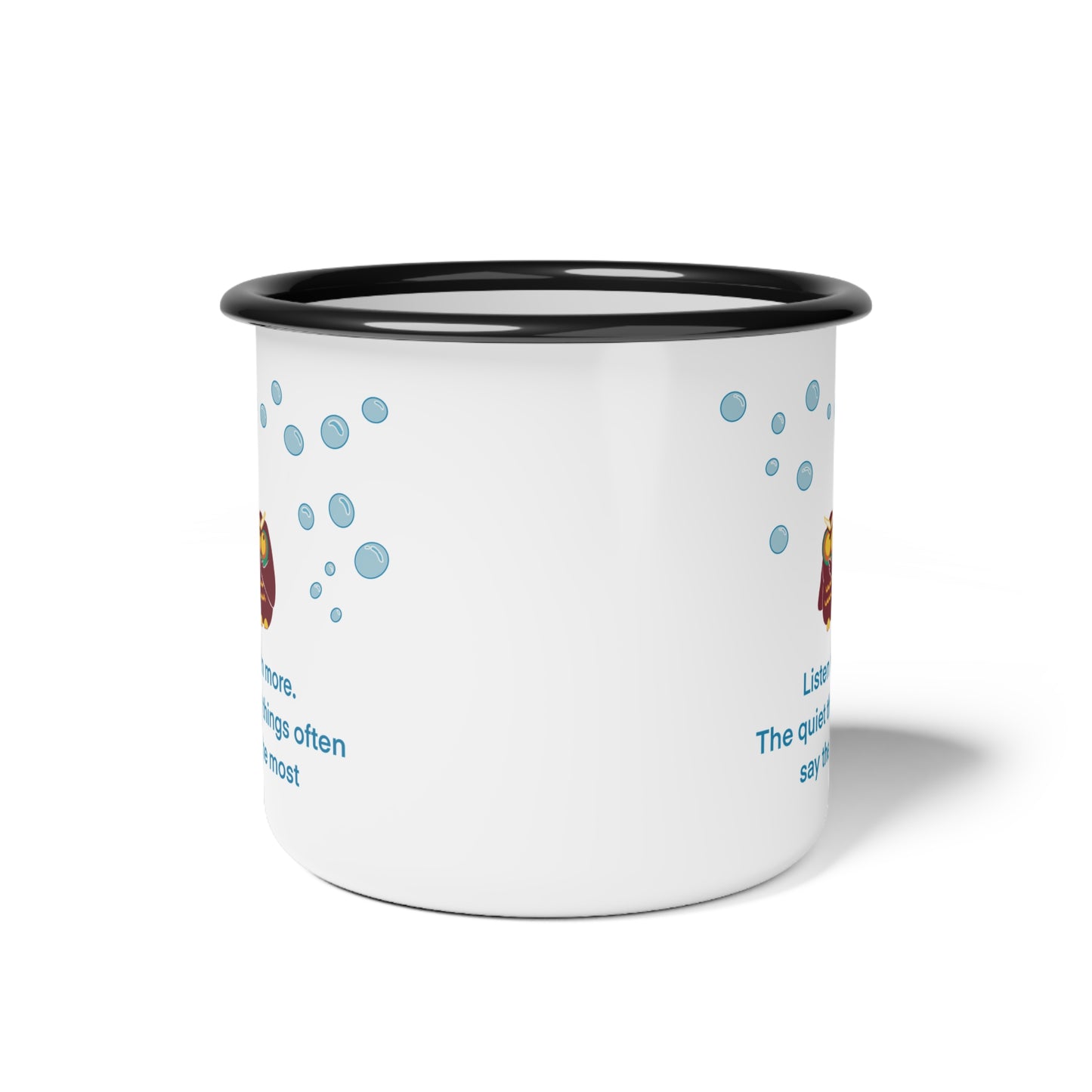 Cozy Enamel Camp Cup with Owl Design - Great Gift for Nature Lovers, Camping, Relaxation, and Inspirational Moments