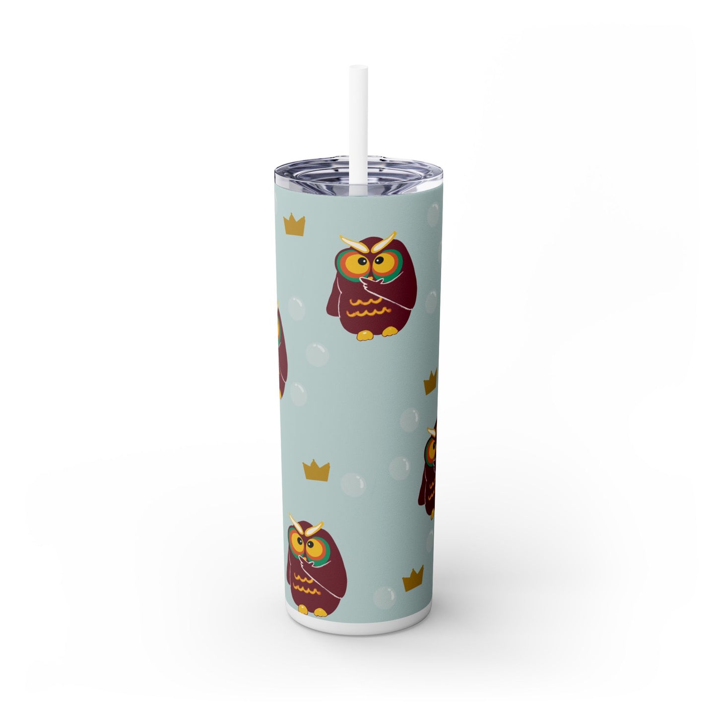 Owl Themed 20oz Skinny Tumbler with Straw - Cute & Fun Drinkware
