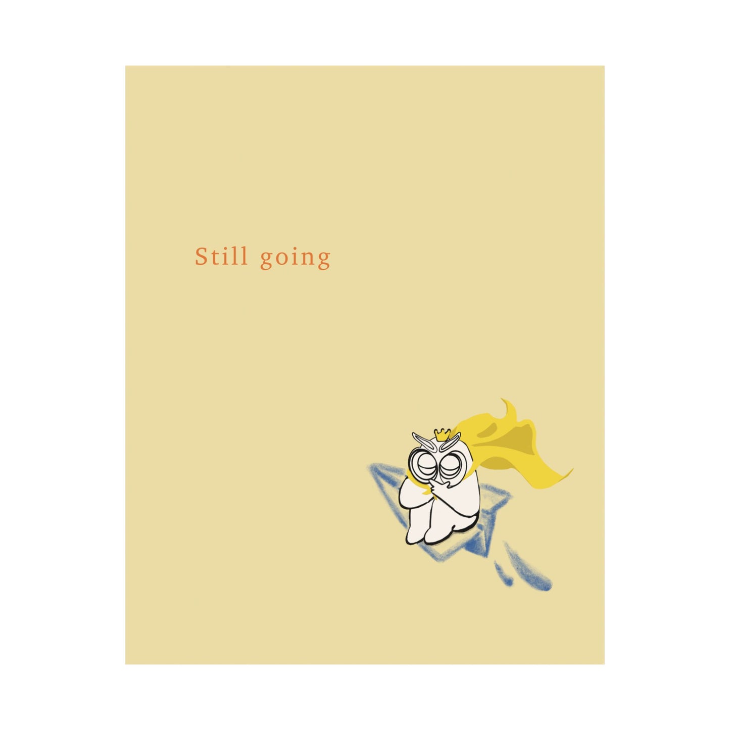 Still Going - Minimal Owl Paper Plane Poster | Tomo Illustration art Print