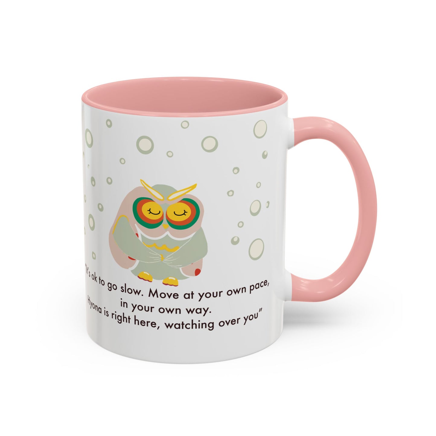 Inspirational Owl Coffee Mug - Relaxing Gift for Coffee Lovers, Motivational Drinkware, Cute Home Decor, Self-Care Reminder