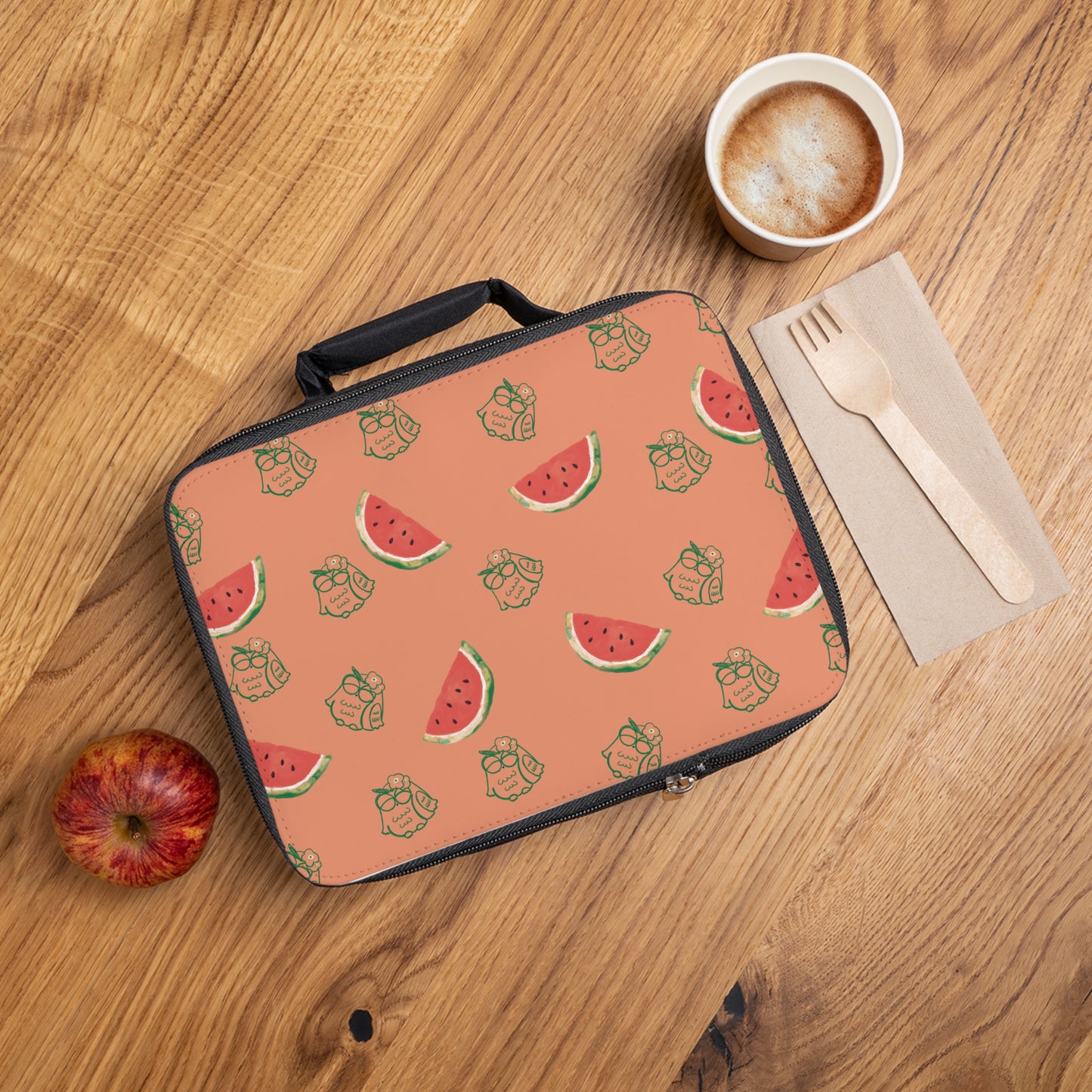 Whimsical Watermelon Lunch Bag, Cute Insulated Carrier for Kids, School or Work, Picnic Essential, Eco-Friendly Design