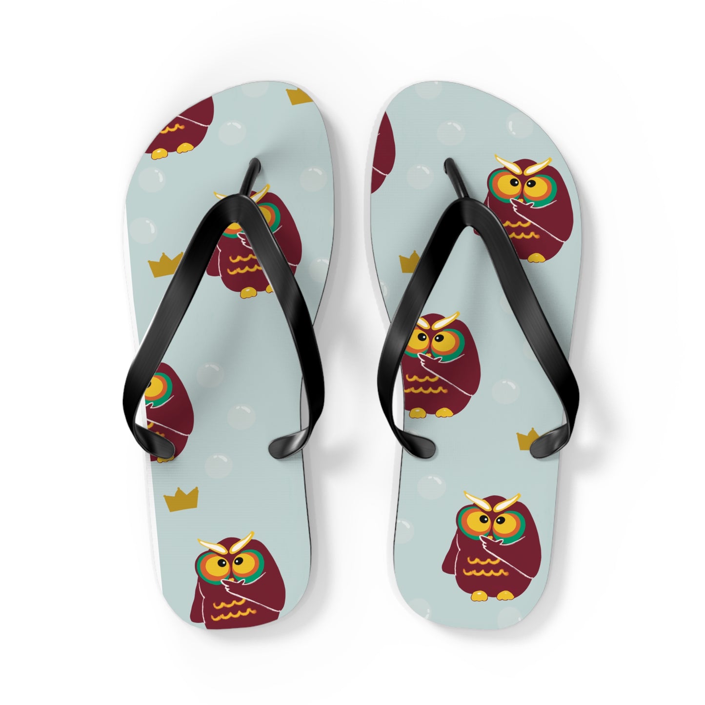 Owl Print Flip Flops - Fun Summer Footwear